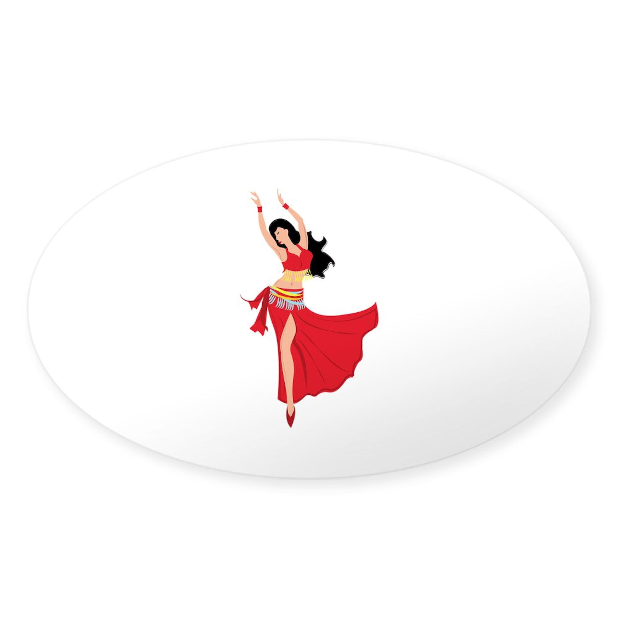 Belly Dancer Sticker for Cars - Oval Bumper Decal for Dance Lovers