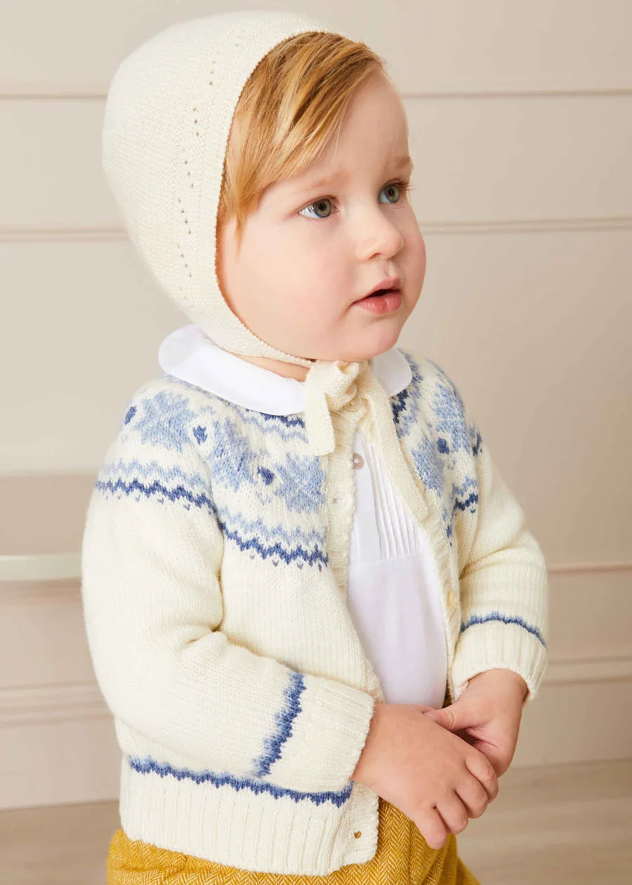 Cream Fair Isle Cardigan for Babies & Toddlers (6 Months to 3 Years) - Cozy Winter Wear for Playdates & Family Outings