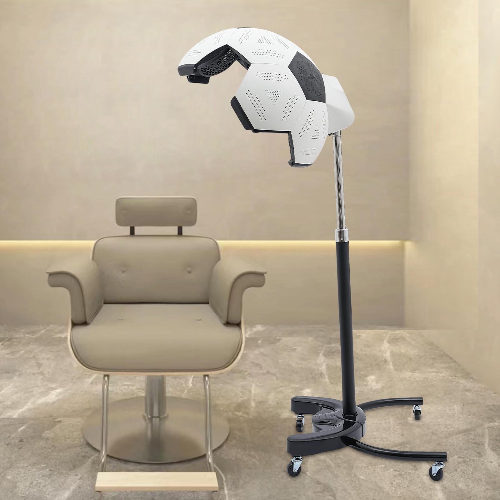Professional 1200W Salon Hair Dryer with Adjustable Temperature & Timer - Freestanding Hooded Hair Treatment Machine for Drying, Coloring & Styling - Perfect for Beauty Salons, Spas & Home Use