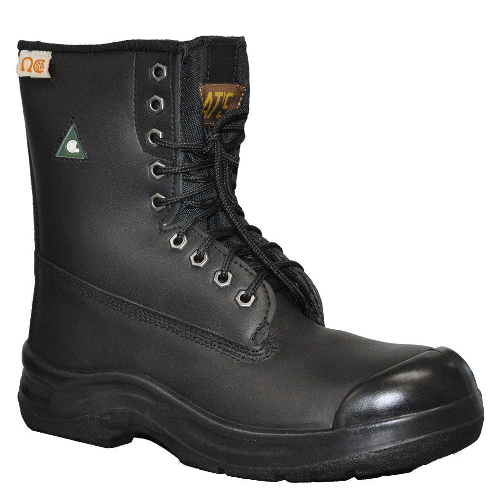 NATS S420 Men's 8 Steel Toe Work Safety Boots - Black - OSHA Approved Slip Resistant Construction Boots for Electricians, Warehouse & Industrial Workers