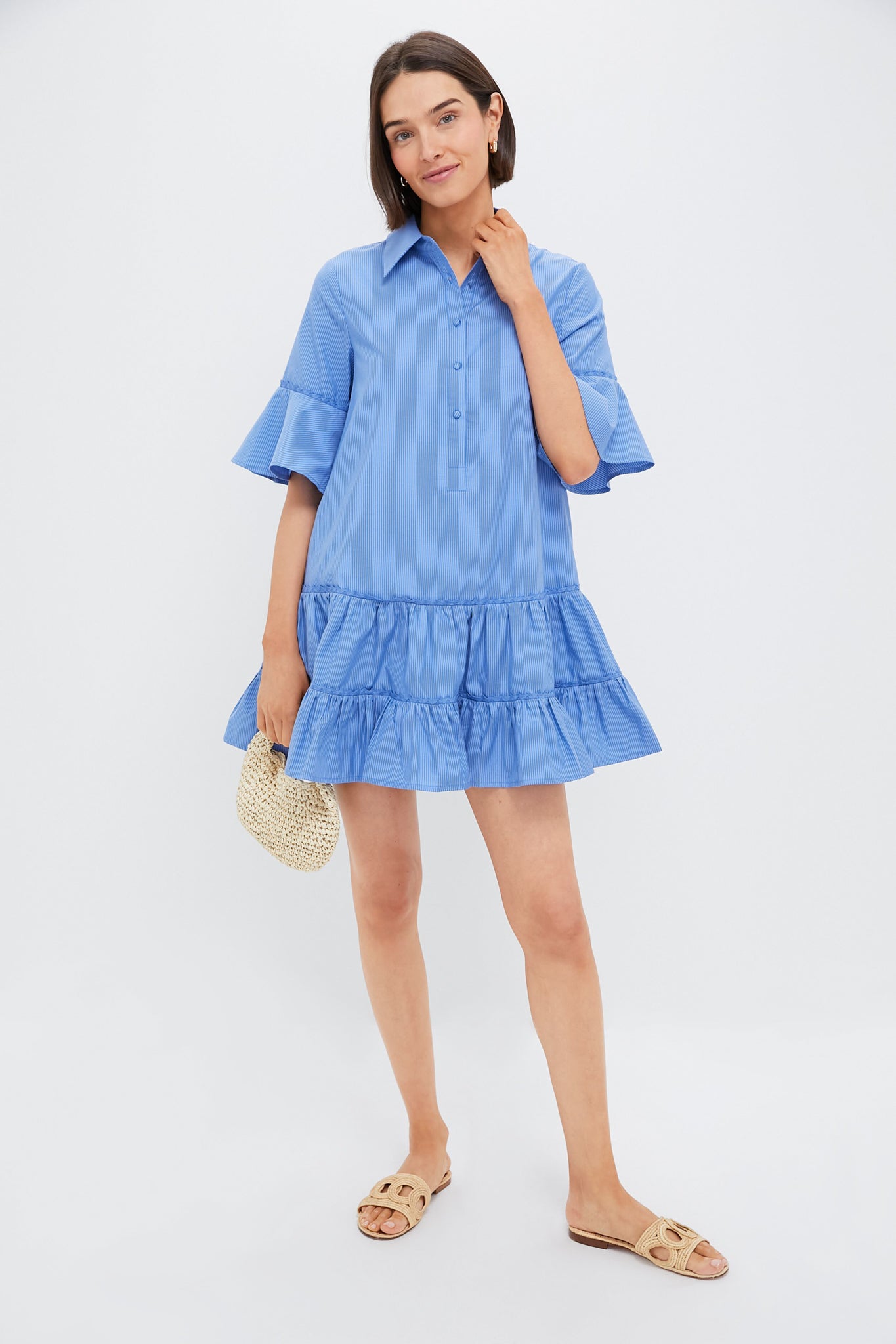 Blue Stripe Mckenna Dress - Women's Floral Summer Casual Dress for Beach, Party & Vacation | Lightweight & Comfortable