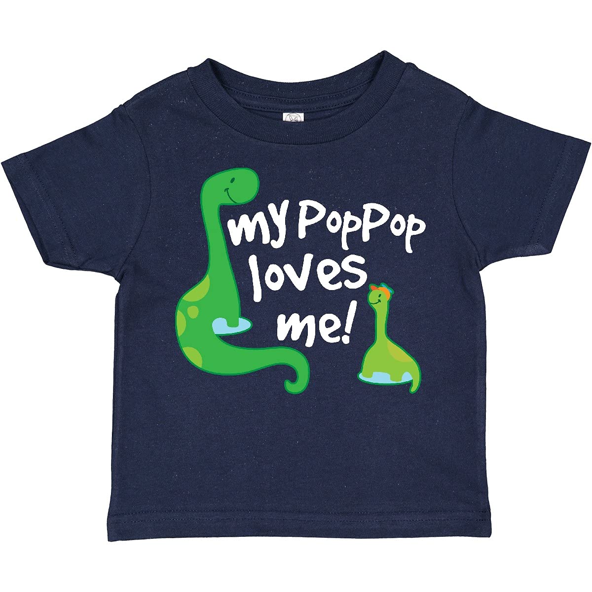 Inktastic My Pop Pop Loves Me Dinosaur Toddler T-Shirt - Cute Dinosaur Graphic Tee for Grandkids - Perfect for Playdates, Family Photos & Gifts