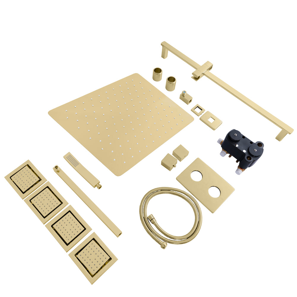 ZLINE Crystal Bay Thermostatic Shower System with Body Jets in Polished Gold - Luxury Bathroom Fixture for Spa-Like Experience (CBY SHS T3 PG)