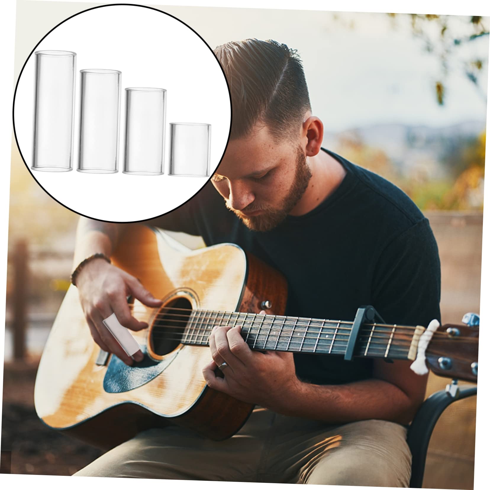 Premium Metal Guitar Slide Bar - Professional Electric & Acoustic Guitar Accessory - Finger Cover for Smooth Playing - Perfect for Blues, Rock & Live Performances