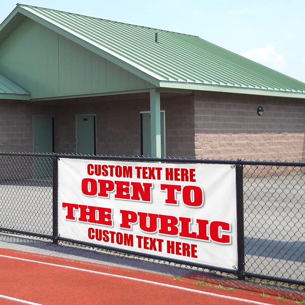 Custom Vinyl Banner - Weatherproof Outdoor Business Sign with 8 Grommets | Personalized Text | Multiple Sizes (48x96 Inches) | Perfect for Store Openings, Yard Sales & Industrial Advertising