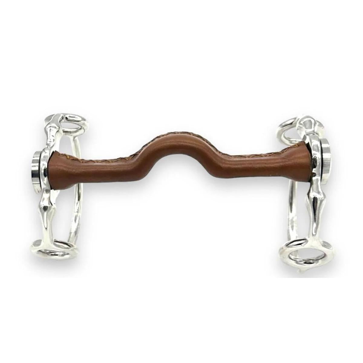 AJR Leather Covered Sam Marsh D Gag Bit for Horses - Comfortable & Durable Equestrian Training Bit for Western & English Riding