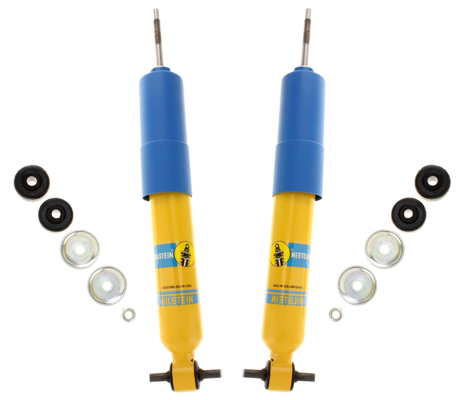 Bilstein B6 4600 Front Shock Absorbers Pair Set for Chevy Silverado & GMC Sierra 1500 RWD - Heavy Duty Off-Road & Towing Performance Upgrade