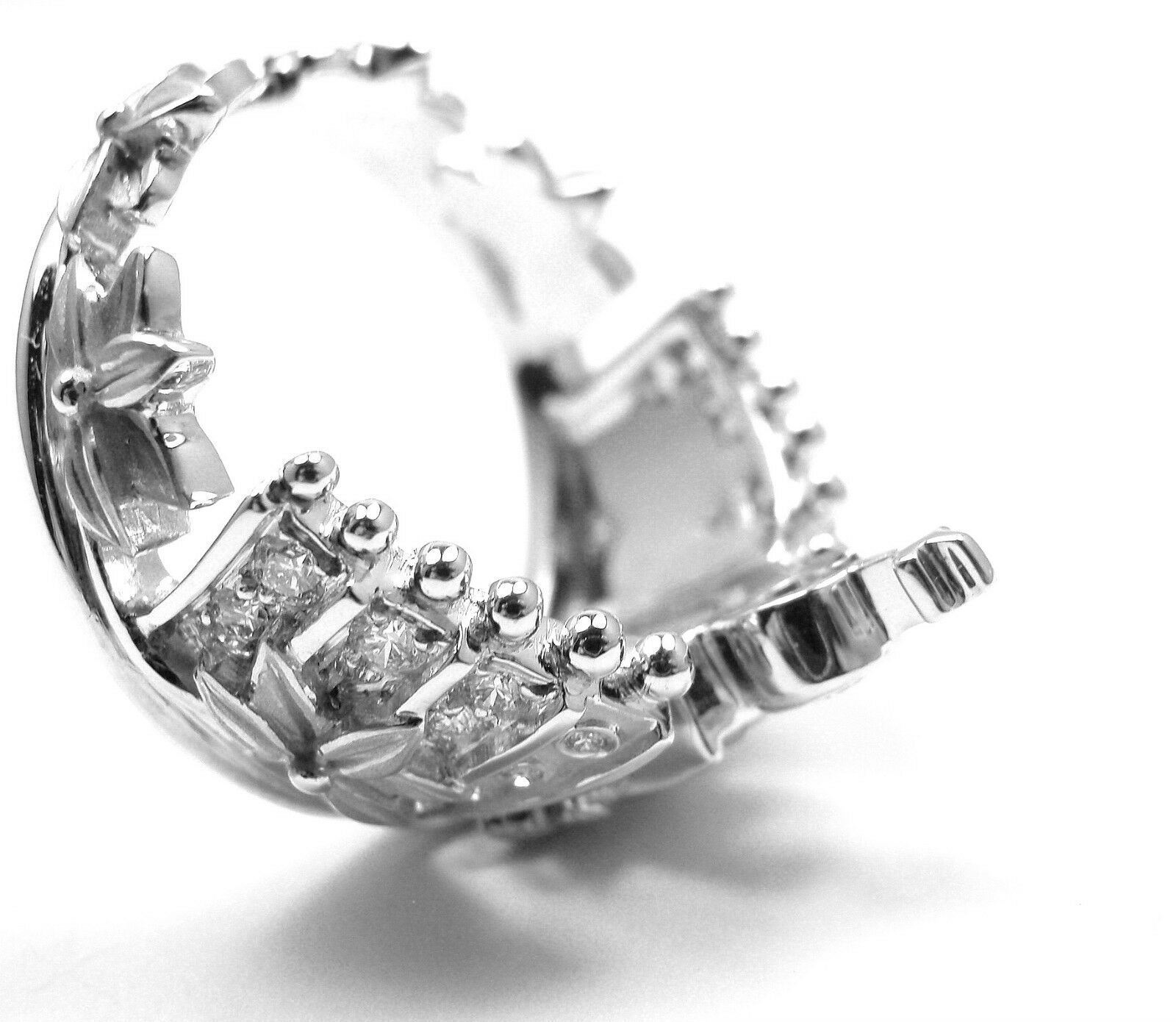 Authentic Carrera Y Carrera 18k White Gold Princess Russian Crown Diamond Ring for Women - Luxury Gift for Anniversary, Engagement & Special Occasions