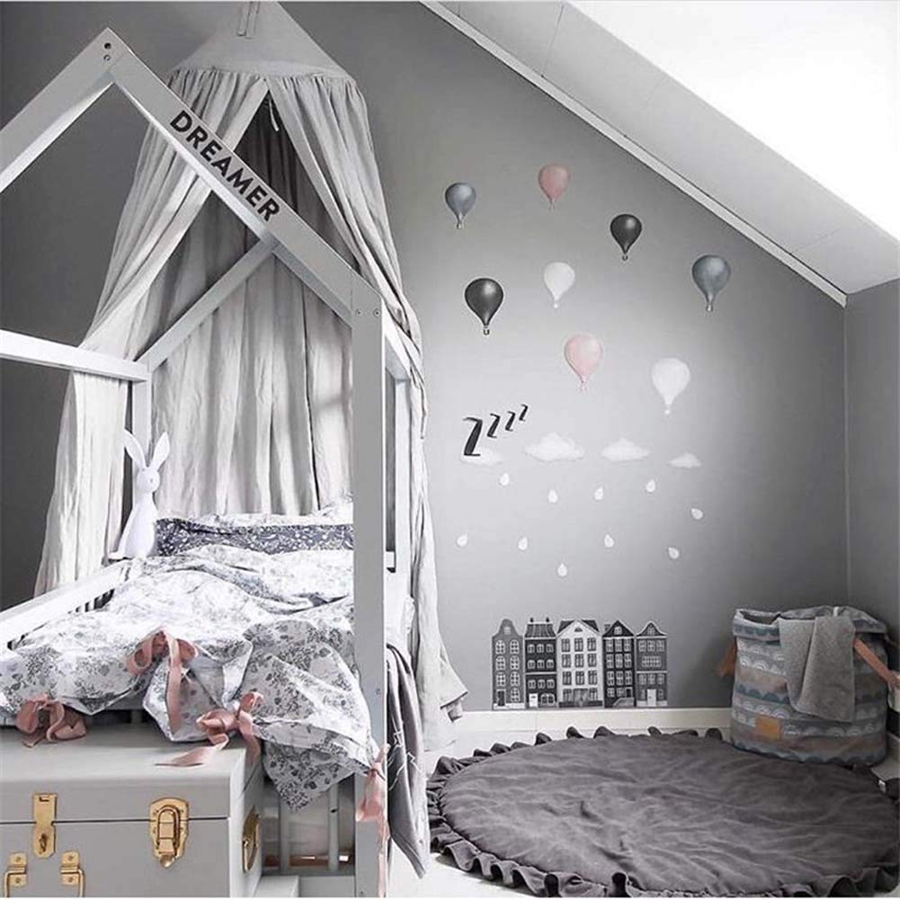 Soft Round Baby Play Mat - Non-Slip Kids Rug with Cartoon Design for Nursery & Playroom - Comfortable Dark Gray Playmat for Toddlers & Infants (Perfect for Crawling, Learning & Playtime Activities)