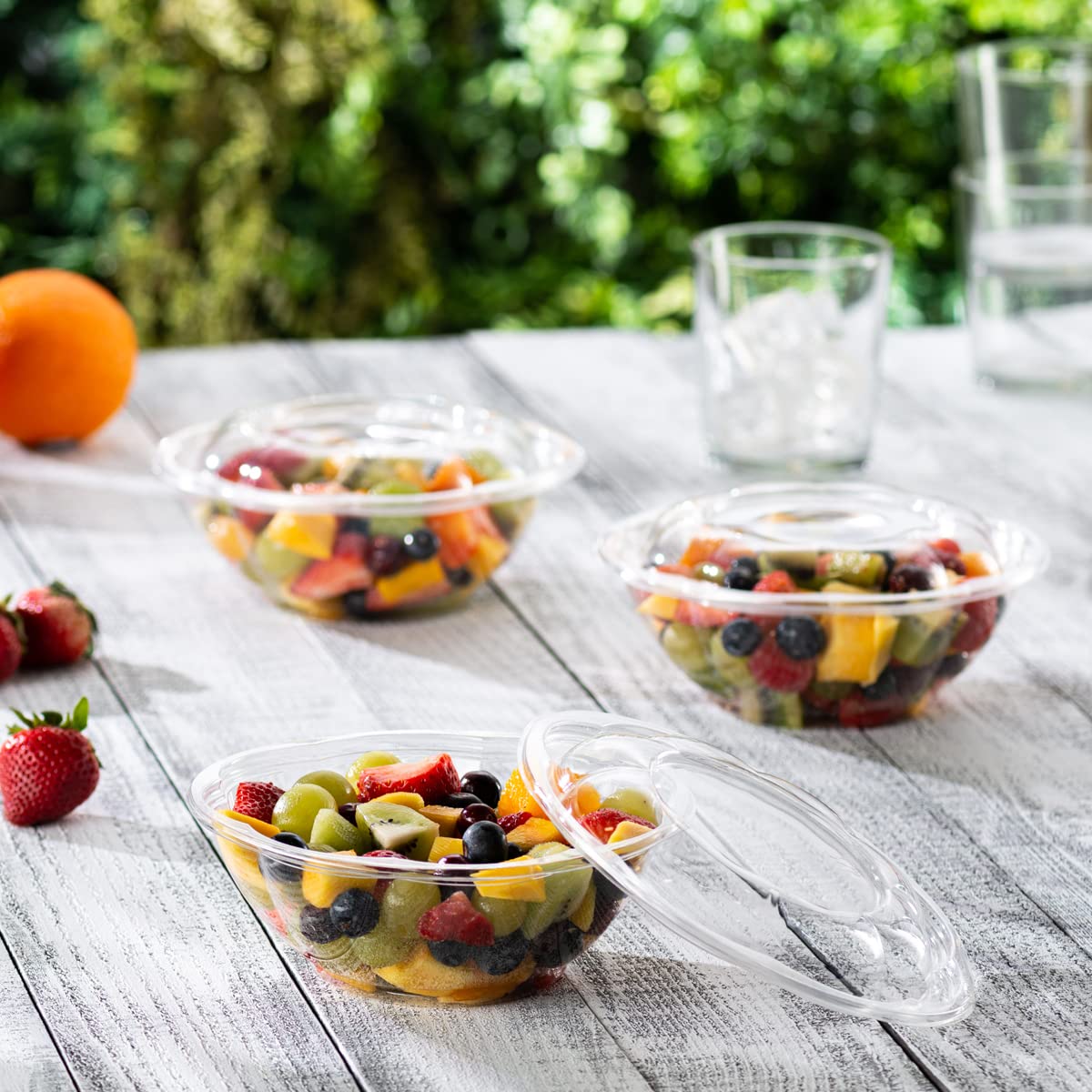 150 Pack 24 oz Clear Plastic Salad Bowls with Lids - Disposable Food Containers for Meal Prep, Takeout, Salads & Party Serving | BPA-Free, Microwave & Freezer Safe | Perfect for Restaurants, Catering & Home Use