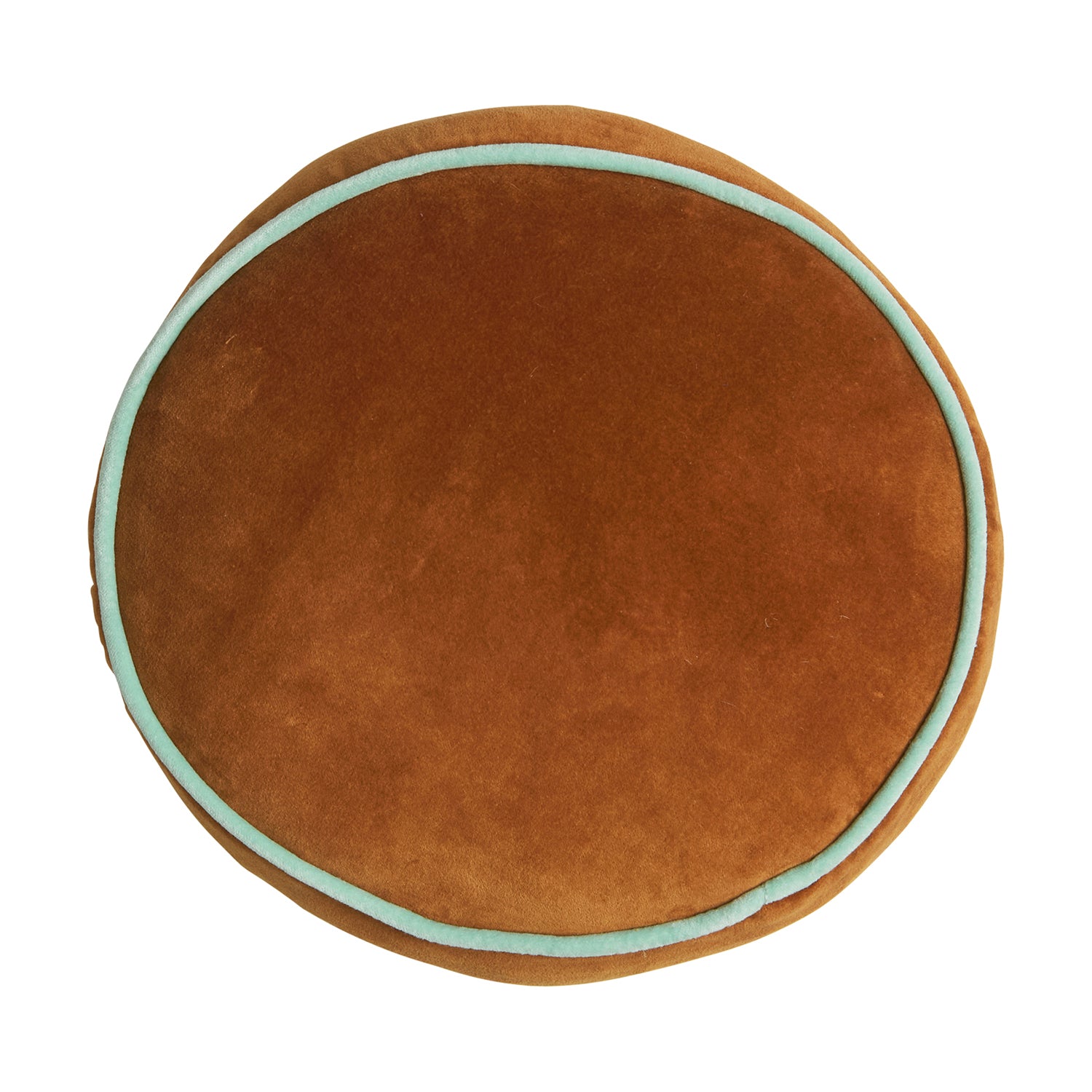 Castillo Round Velvet Cushion - Soft Copper Throw Pillow for Sofa, Bed & Home Decor - Perfect for Living Room, Bedroom and Nursery Accents