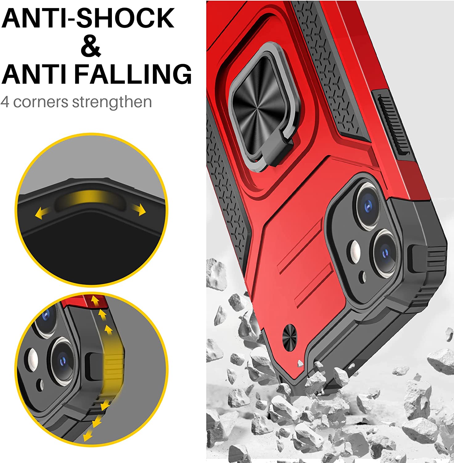 Vakoo Heavy Duty iPhone 11 Case with Stand - Shockproof Protective Phone Cover for iPhone 11 (6.1 Inch) - Perfect for Work, Travel and Everyday Use