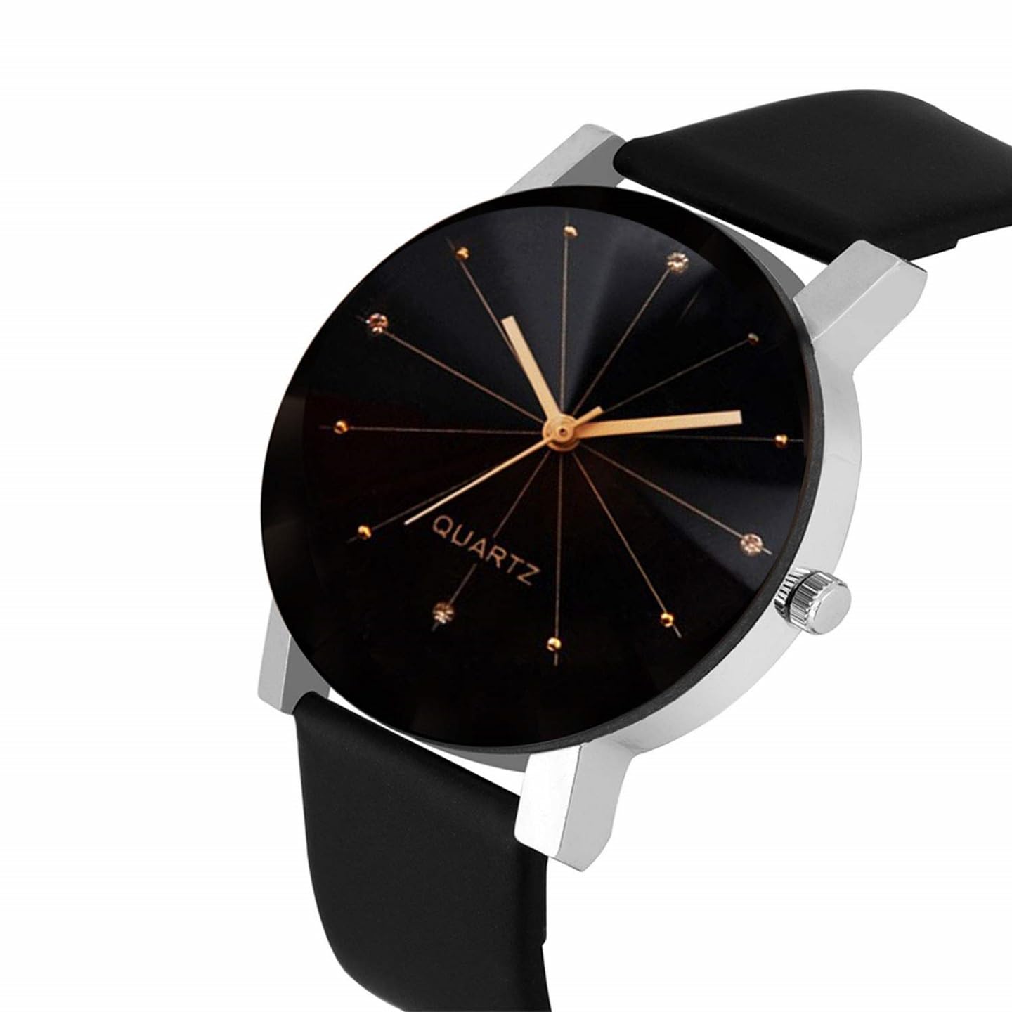 Laksh Analog Black Dial Women's Watch (SR-504 AT-504) - Leather Strap, Classic Design for Office, Party & Everyday Wear