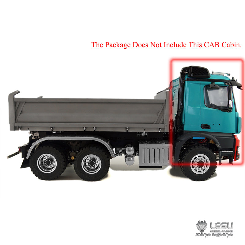 BEST SELLING LESU RC 1/14 Scale 3348 3-Axle 6X6 Remote Control Dump Truck with Motor & Servo - No Cabin DIY Upgrade Kit for RC Trucks | Perfect for Construction Site Play, Off-Road Adventures & RC Hobby Enthusiasts