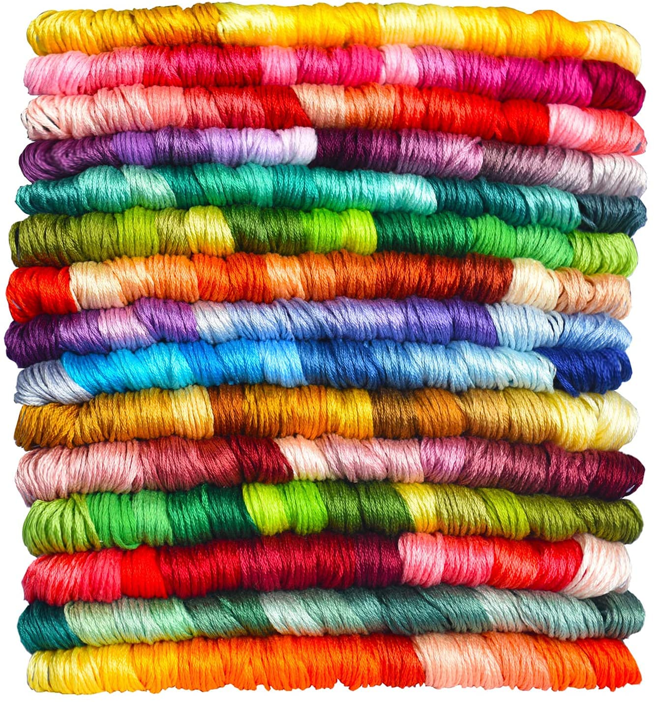 14 Skeins Rainbow Color Embroidery Floss - Premium Cross Stitch Threads for Friendship Bracelets & DIY Crafts - Aquamarine Gradient Yarn for Sewing, Knitting & Scrapbooking Projects