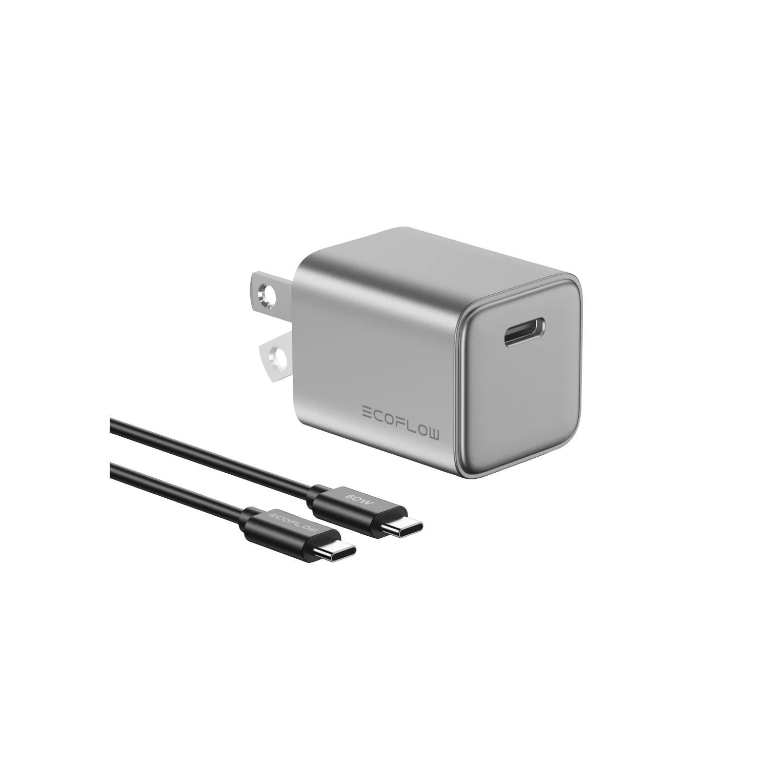 EcoFlow RAPID 20W GaN Fast Charger with 60W USB-C Cable - Portable Charger for iPhone, Android, iPad, Laptop | Perfect for Travel, Office & Home Use