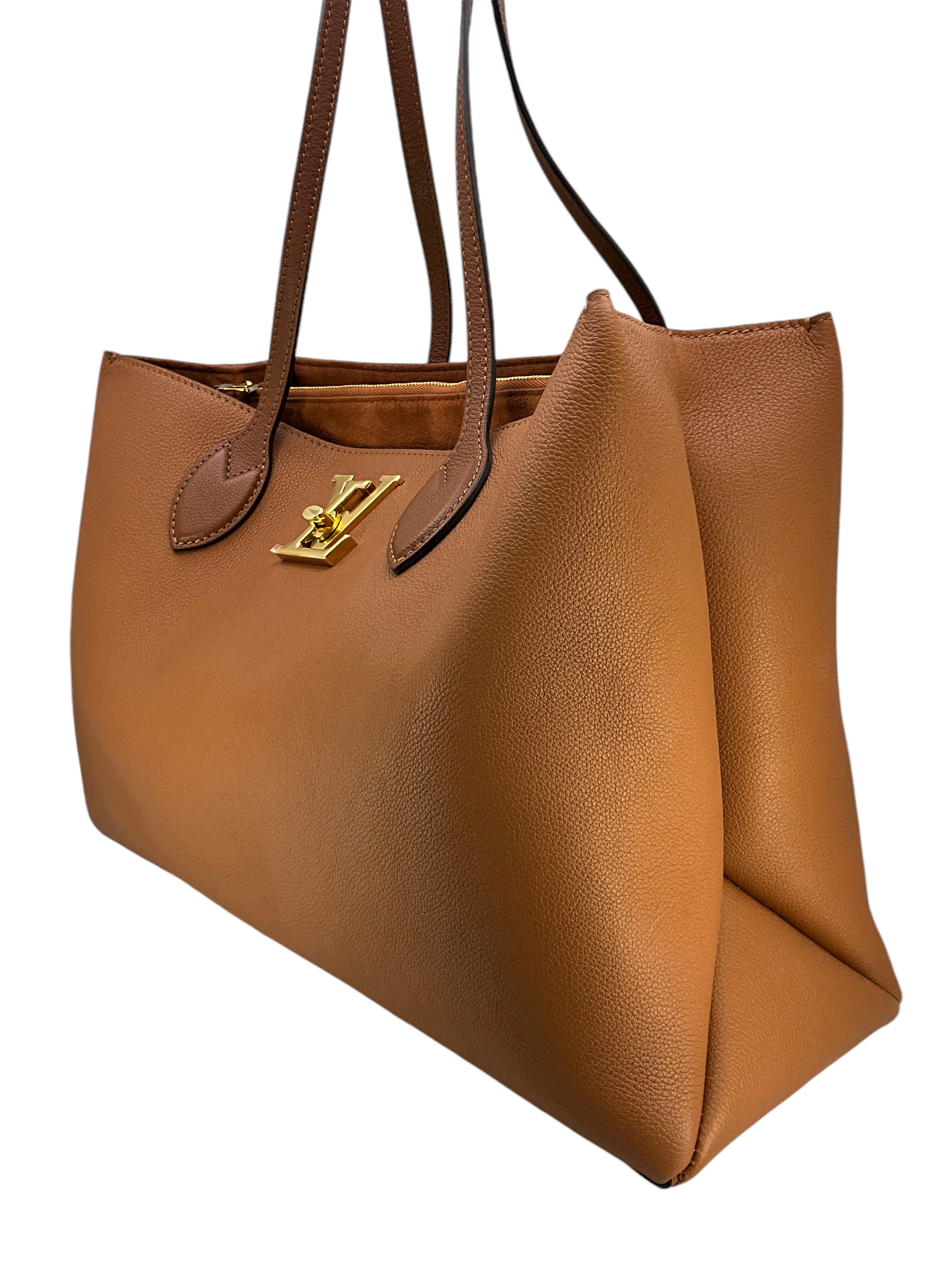 Louis Vuitton Lockme Calfskin Shopping Tote Bag for Women - Luxury Leather Handbag for Work, Travel & Everyday Use