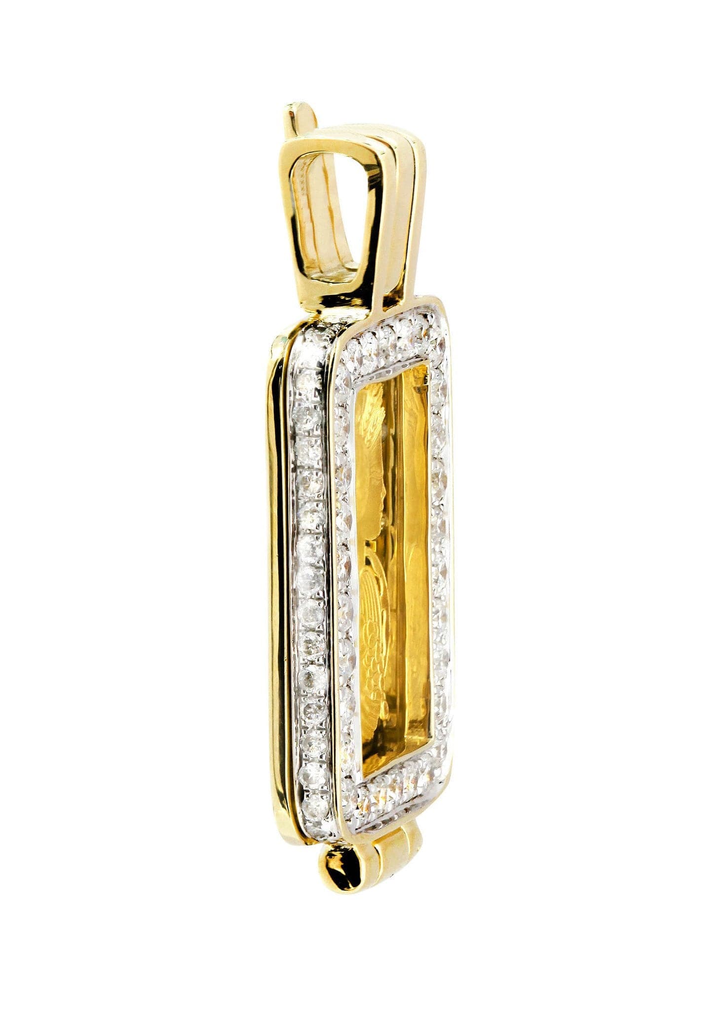 0.86 Carat Diamond Dog Tag Pendant Necklace - 4.91 Grams Solid Gold Military Style Jewelry for Men - Perfect Gift for Veterans, Military Personnel & Dog Lovers