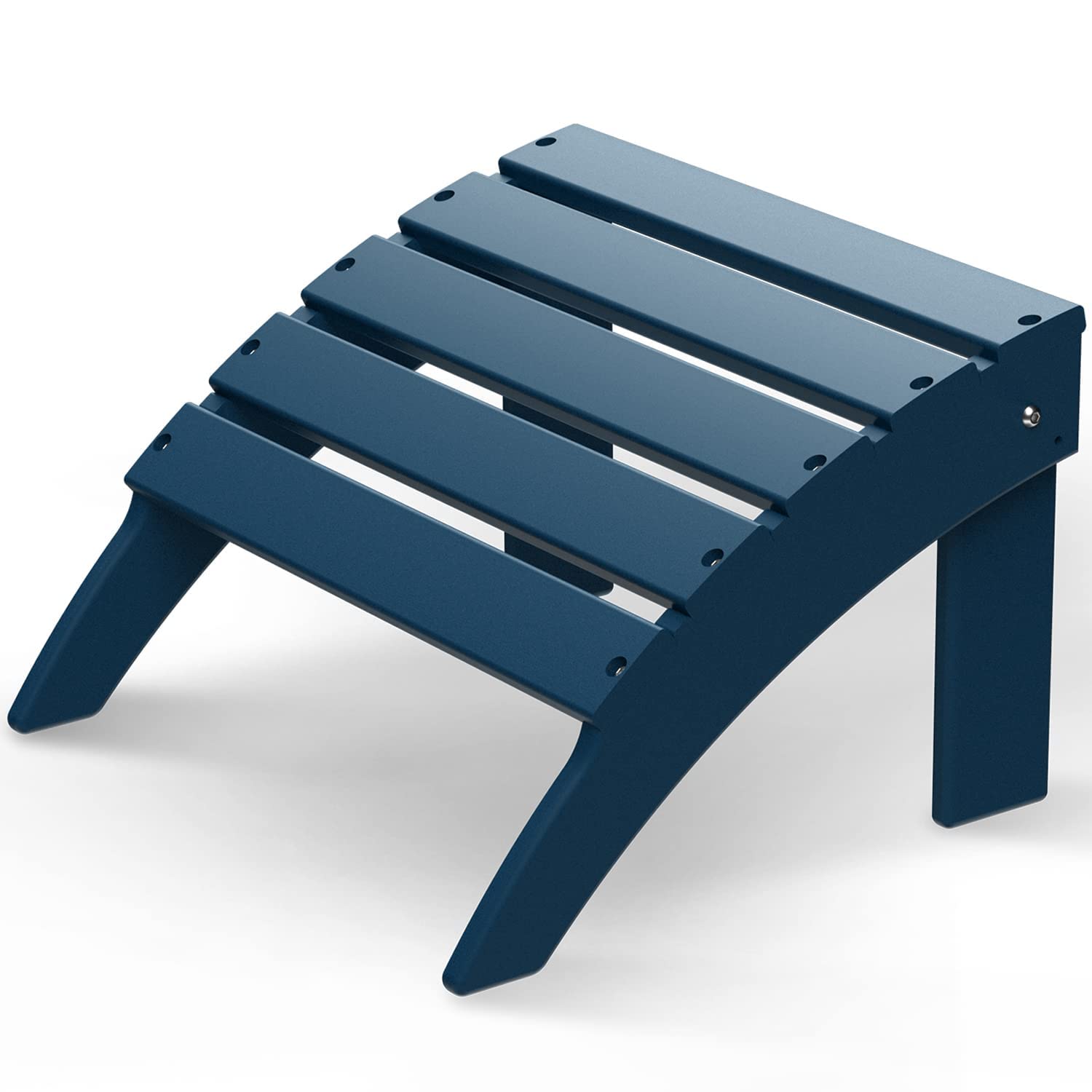 **Blue HDPE Plastic Adirondack Ottoman - Foldable Outdoor Footrest for Adirondack Chairs, All-Weather Foot Stool for Patio, Backyard & Pool Relaxation**