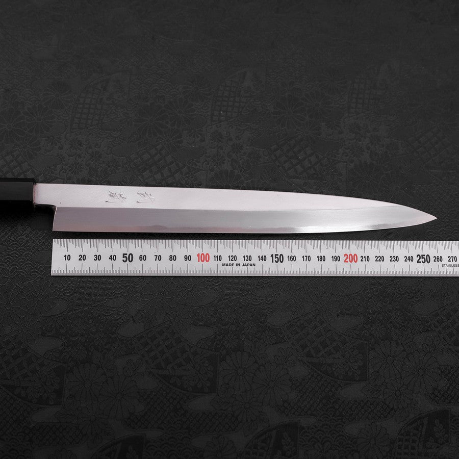 Premium Yanagiba Sushi Knife 270mm - White Steel #2 Blade, Kasumi Finish with Buffalo Walnut Handle - Perfect for Sushi Chefs & Japanese Cuisine Preparation