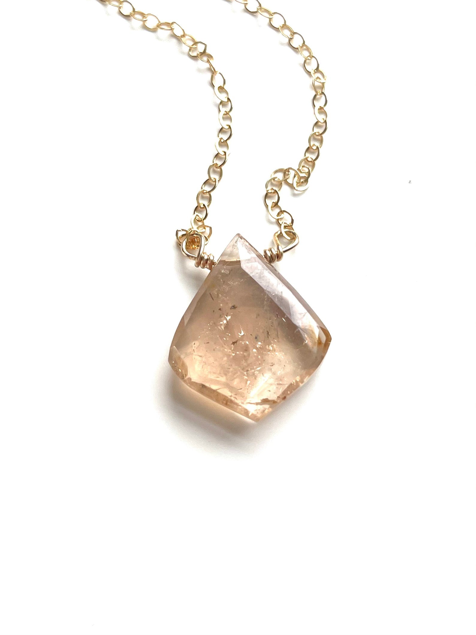 Imperial Champagne Topaz Crystal Pendant Necklace in Sterling Silver or 14K Gold - Elegant Jewelry for Women, Perfect Gift for Birthday, Anniversary & Special Occasions