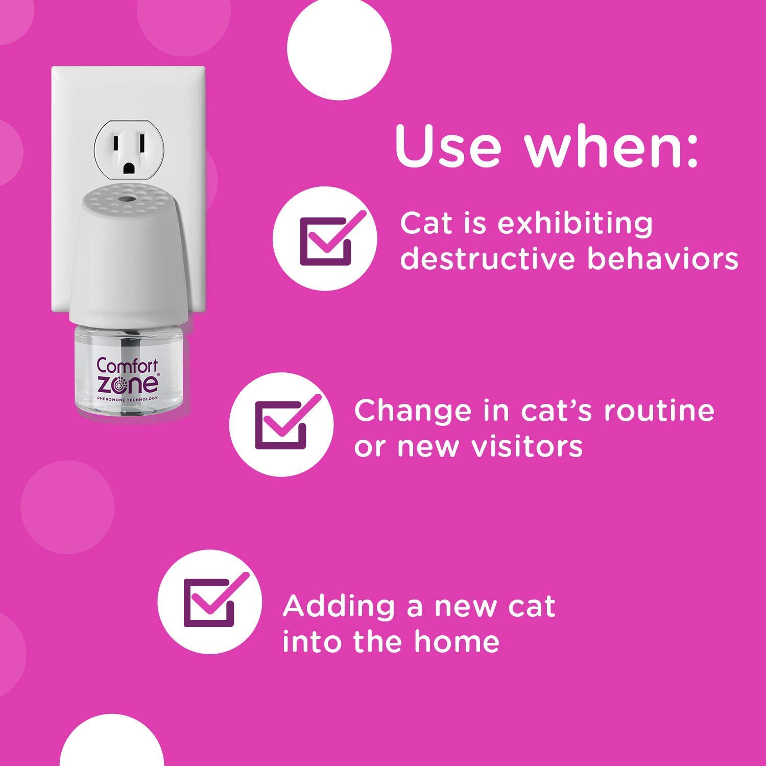 Comfort Zone Basic Calming Diffuser Kit for Cats - Reduce Anxiety & Stress Relief for Indoor Cats - Perfect for Vet Visits, Travel & Multi-Cat Homes