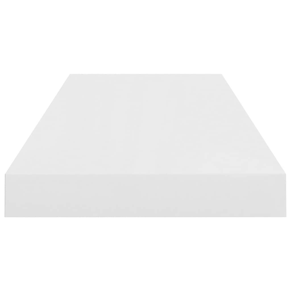 Modern Floating Shelves for Wall - White High Gloss MDF Wall Mounted Shelves (23.6