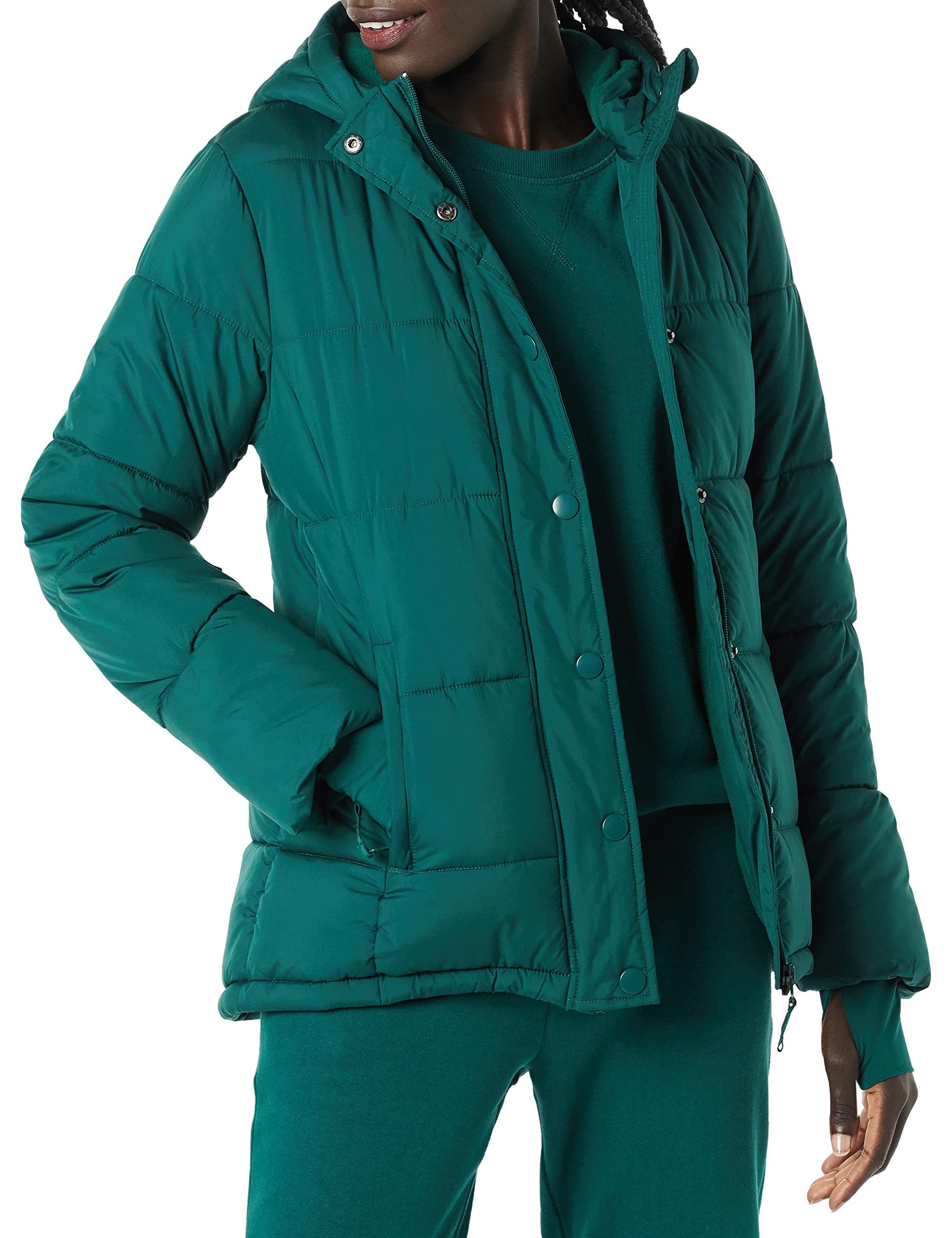 Amazon Essentials Women's Heavyweight Long-Sleeve Hooded Puffer Coat - Winter Warm Jacket with Insulation, Plus Size Available - Perfect for Snowy Weather & Outdoor Activities