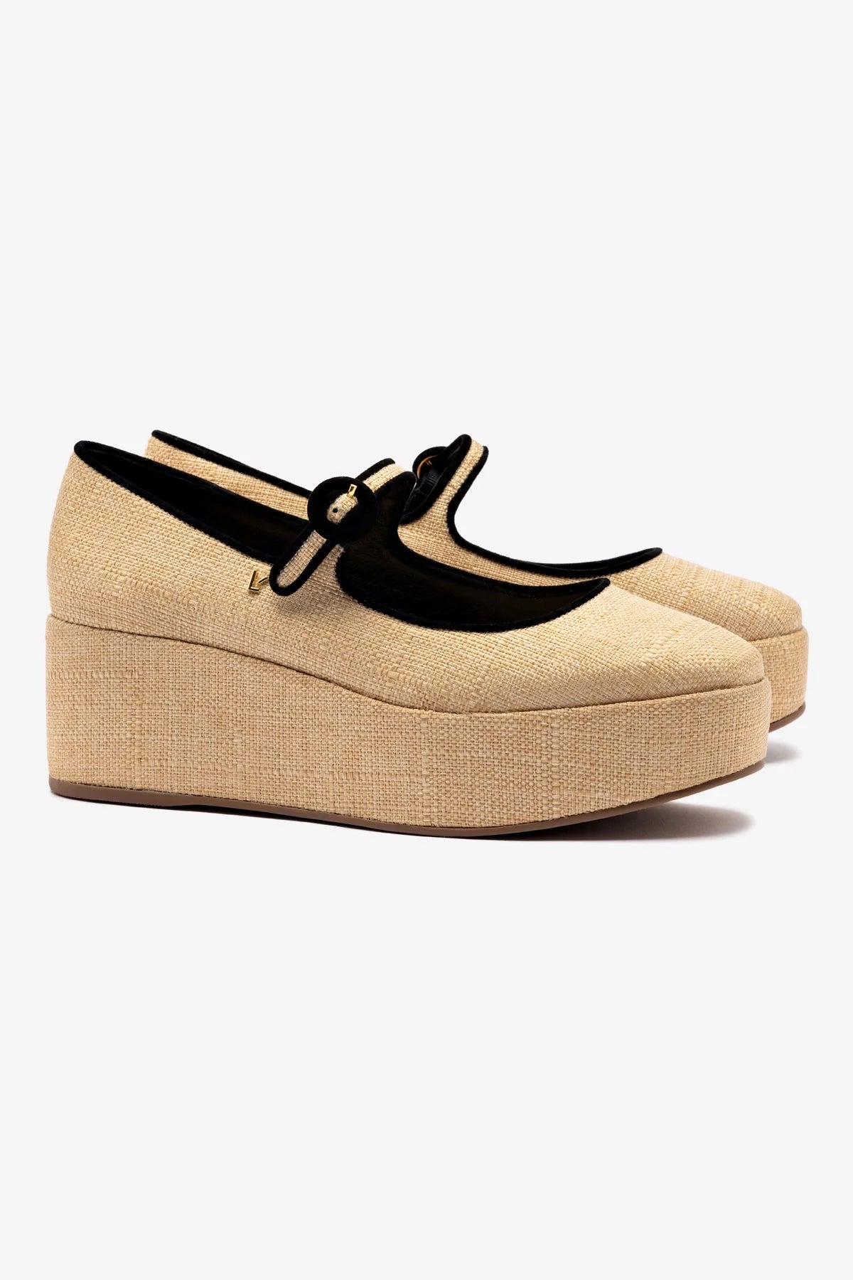 Blair Flatform Sandals in Beige Raffia - Comfortable Summer Wedges for Beach, Vacation and Casual Outfits