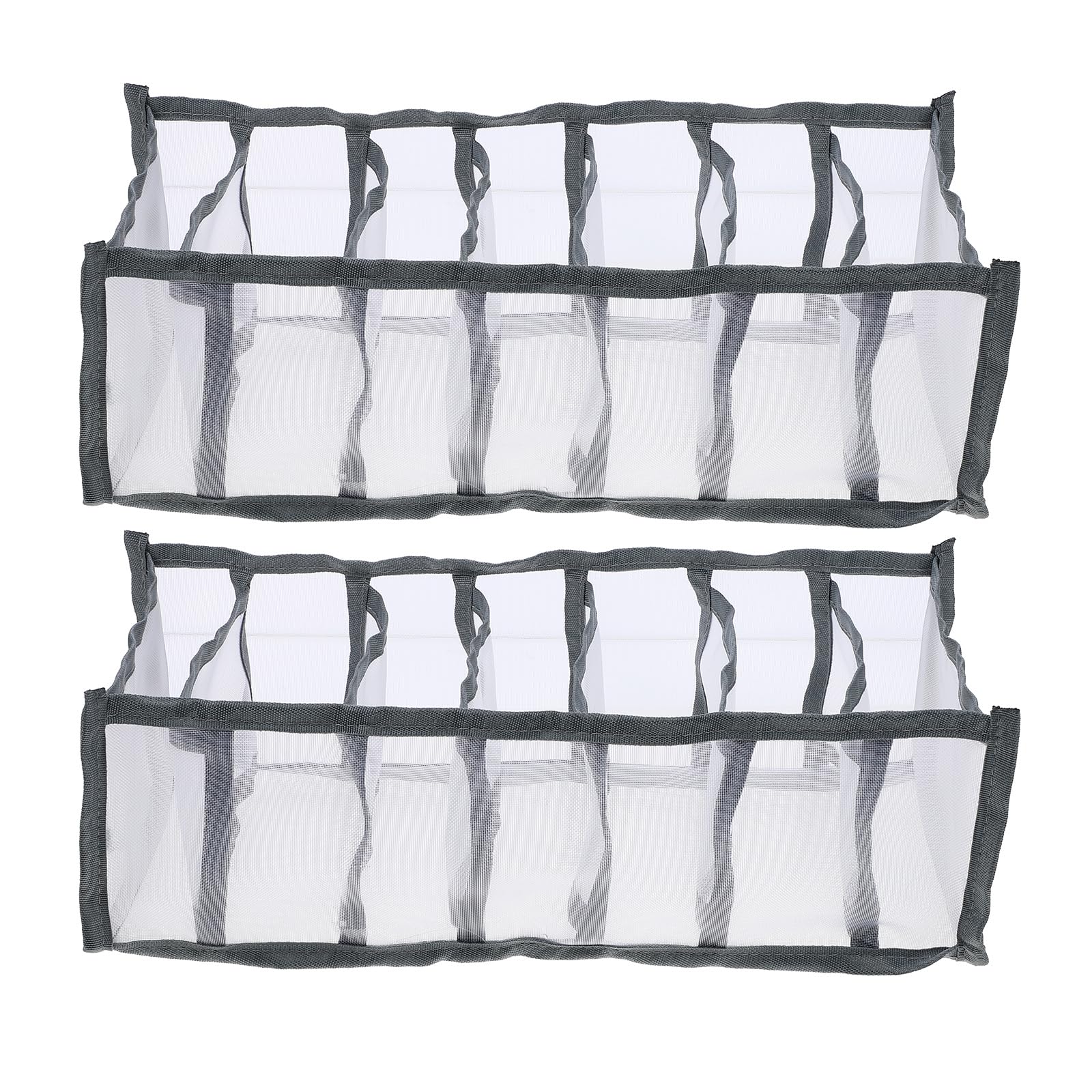 iplusmile 2-Pack 7-Grid Foldable Closet Organizer - Storage Bins for Bras, Socks & Underwear - Space Saving Wardrobe Organizer for Bedroom, Dorm Room & Travel (Perfect for Clothes, Accessories & Small Items Organization)