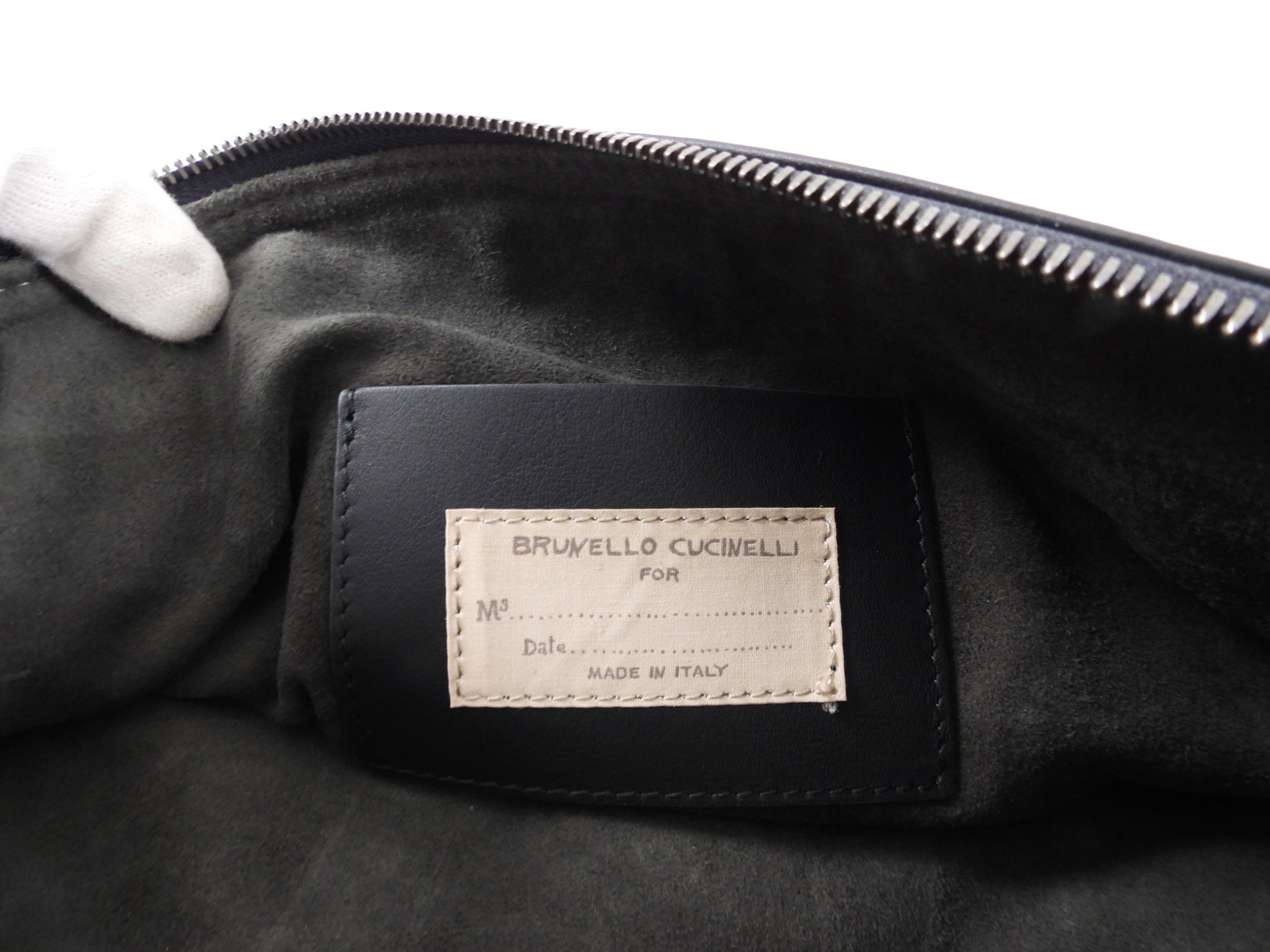 Brunello Cucinelli Charcoal Grey Leather Fringe Zip Pouch Clutch Bag for Women | Elegant Evening Party & Wedding Accessory | Stylish Crossbody Handbag for Date Night & Special Occasions
