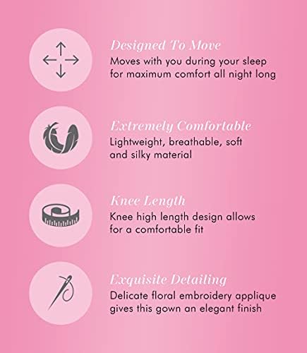Exquisite Form 30109 Women's Nylon Tricot Flutter Sleeve Knee-Length Nightgown - Soft & Comfortable Sleepwear for Relaxing at Home or Overnight Travel