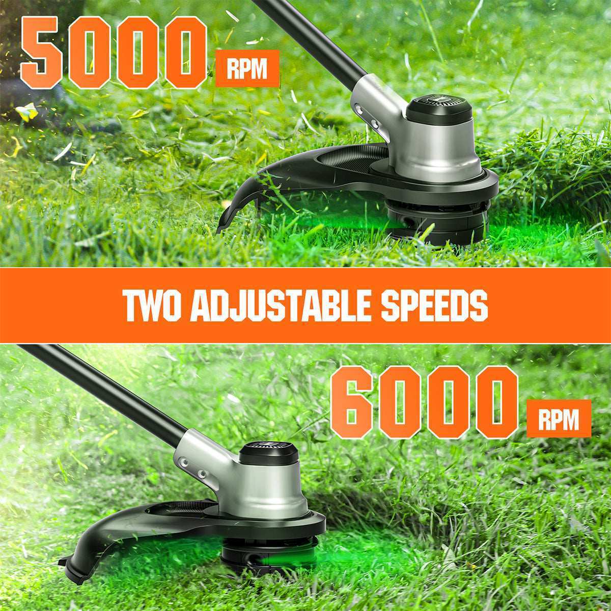 Litheli 40V (2x20V) 14-Inch Brushless Cordless String Trimmer - 2-in-1 Battery Powered Grass Trimmer & Weed Wacker with 2.5Ah Lithium-Ion Battery - Perfect for Lawn Care, Yard Maintenance & Landscaping