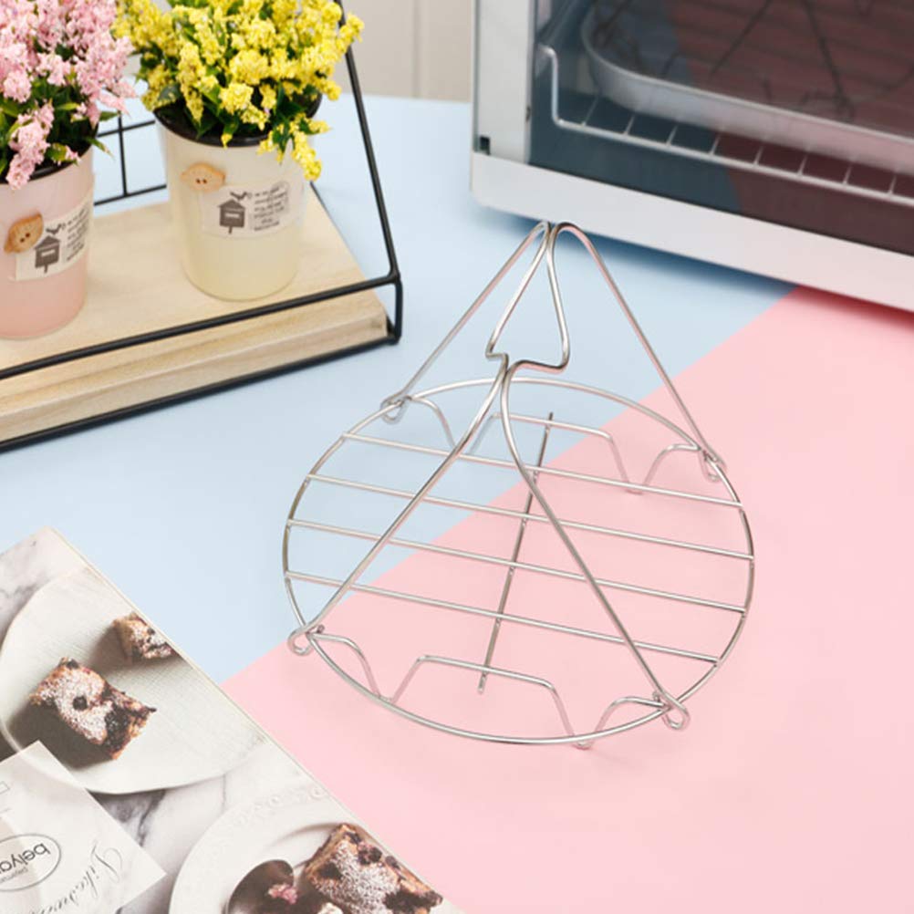 BESPORTBLE Stainless Steel Round Steam Rack & Grill Tray - 12 Inch Food Steamer, Mesh Strainer Colander, Serving Tray for Cooking, Baking, BBQ - Perfect for Kitchen, Restaurants & Outdoor Picnics