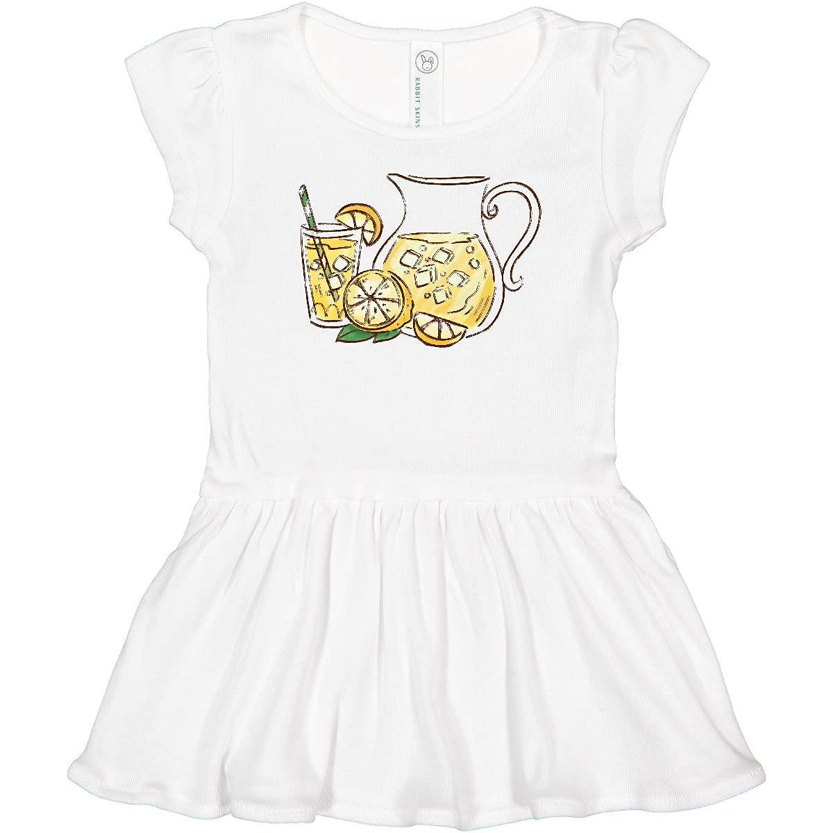 Inktastic Fresh Lemonade Toddler Dress - Cute Summer Outfit for Girls, Soft Cotton Baby Dress with Lemon Print, Perfect for Beach, Picnic & Playdates