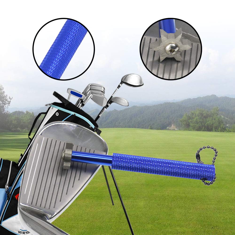 Premium Golf Groove Sharpener Tool with 6 Replaceable Cutters - Perfect for Iron Sets & Wedge Clubs - Improve Spin & Control on the Course