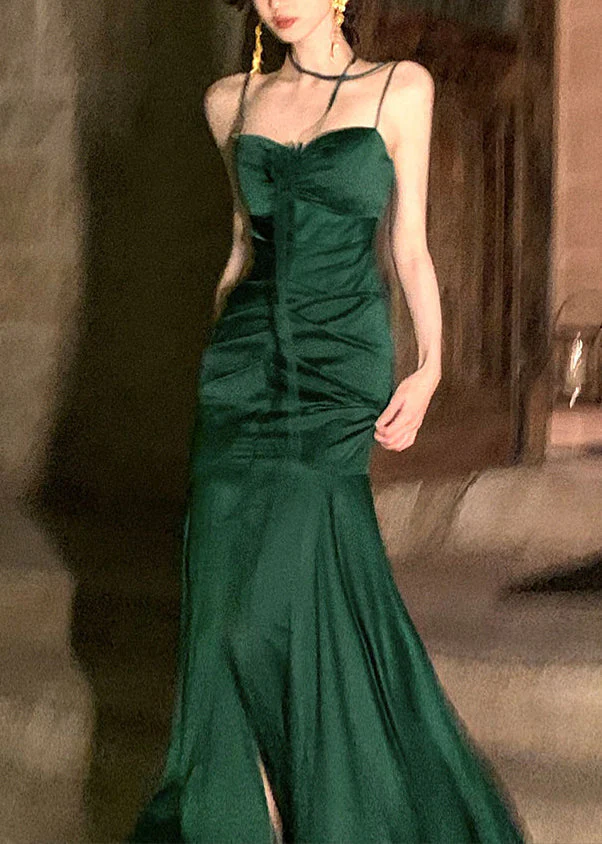 Elegant Green Mermaid Prom Dress - Satin Evening Gown J5030 for Formal Events & Special Occasions