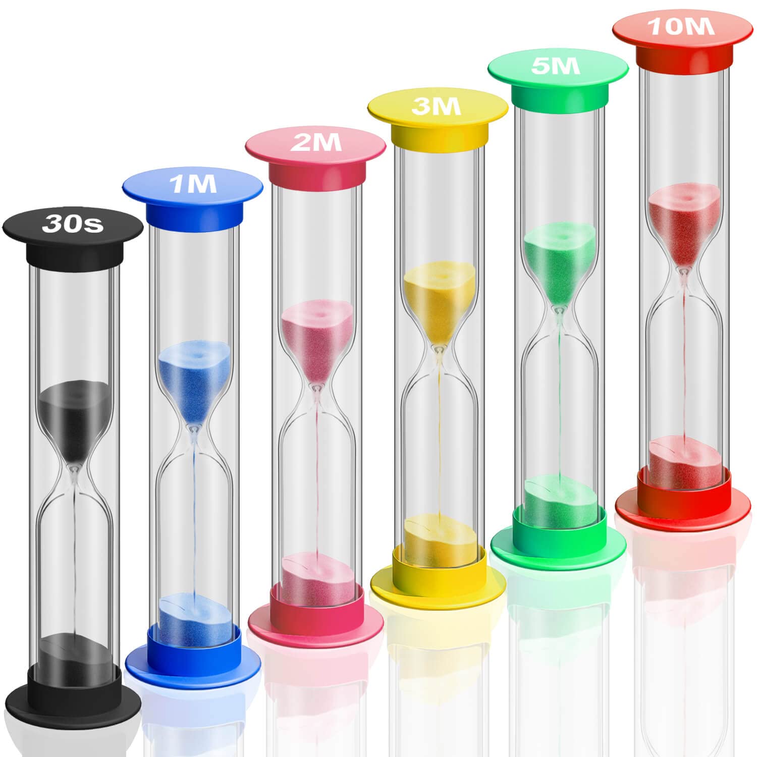 2 Minute Sand Timer for Kids - Unbreakable Acrylic Hourglass, Colorful Plastic Sand Clock for Classroom, Games & Toothbrushing - Blue Sandglass Timer for Time Management & Learning Activities