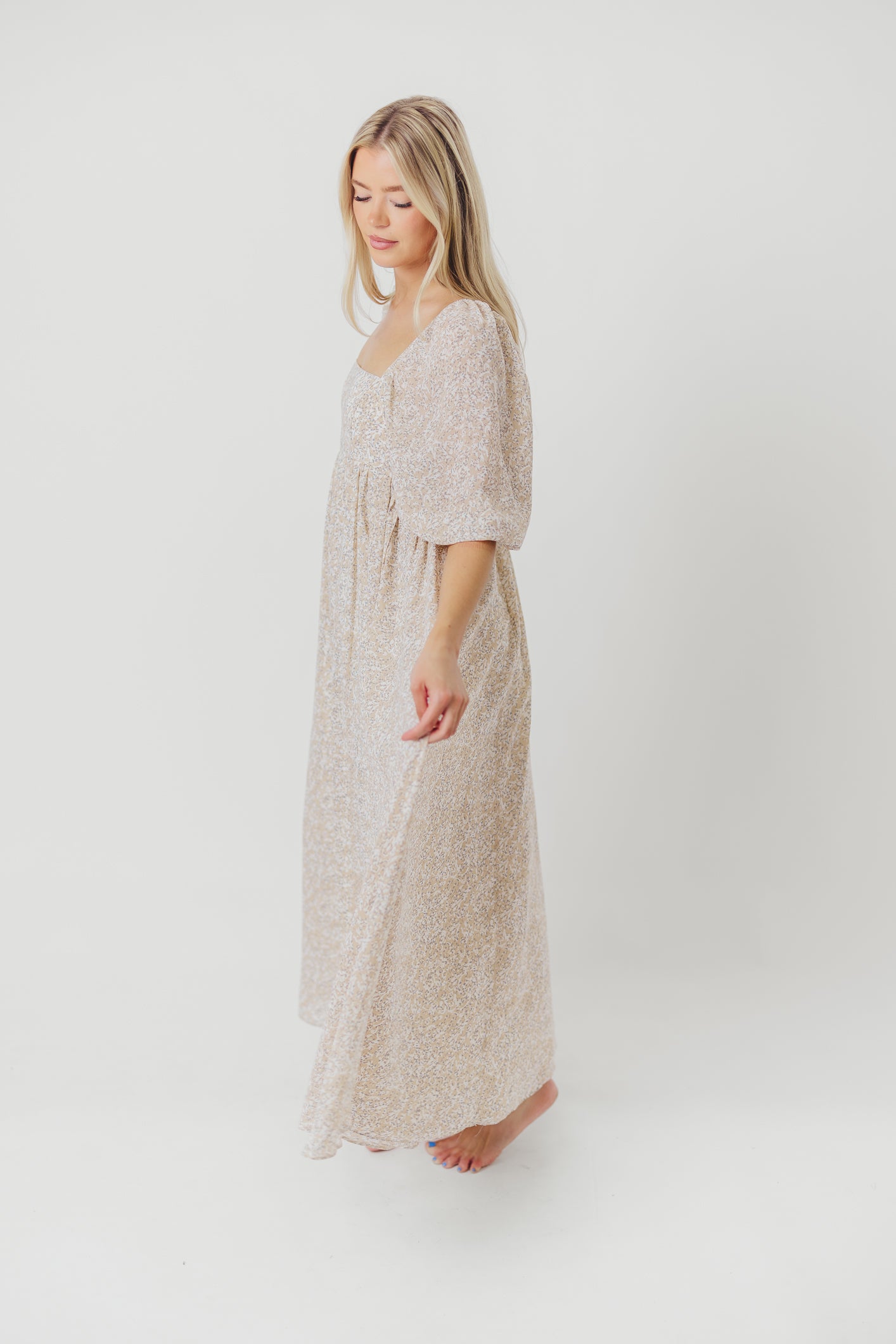 Elegant Mona 'Love Story' Maxi Dress - Bump Friendly & Inclusive Sizing (S-3XL) | Perfect for Maternity, Weddings & Special Occasions