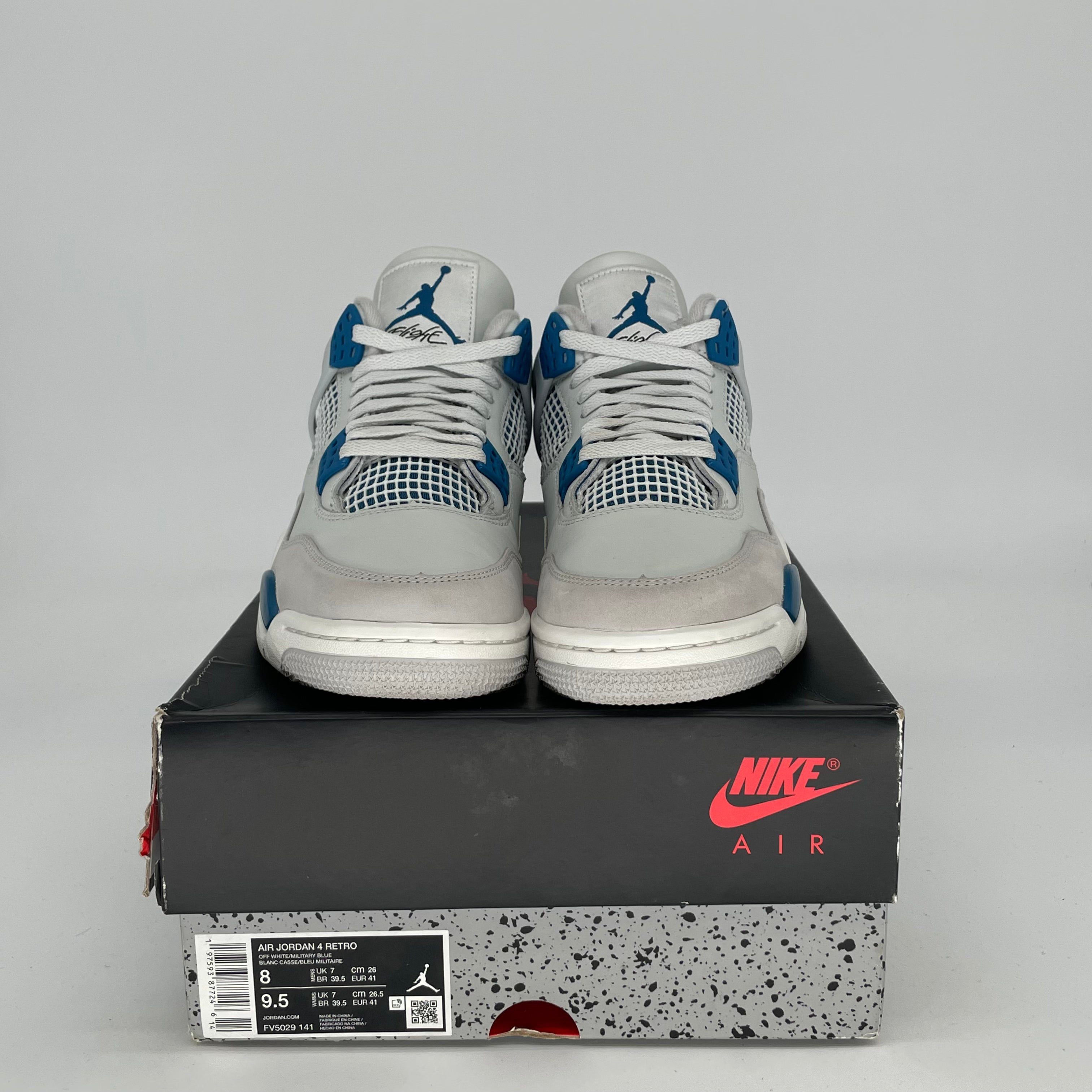 Original Air Jordan 4 Retro 'Military Blue' Men's/Women's Size 8/9.5W - FV5029-141 | Authentic Basketball Sneakers for Sports & Streetwear Fashion
