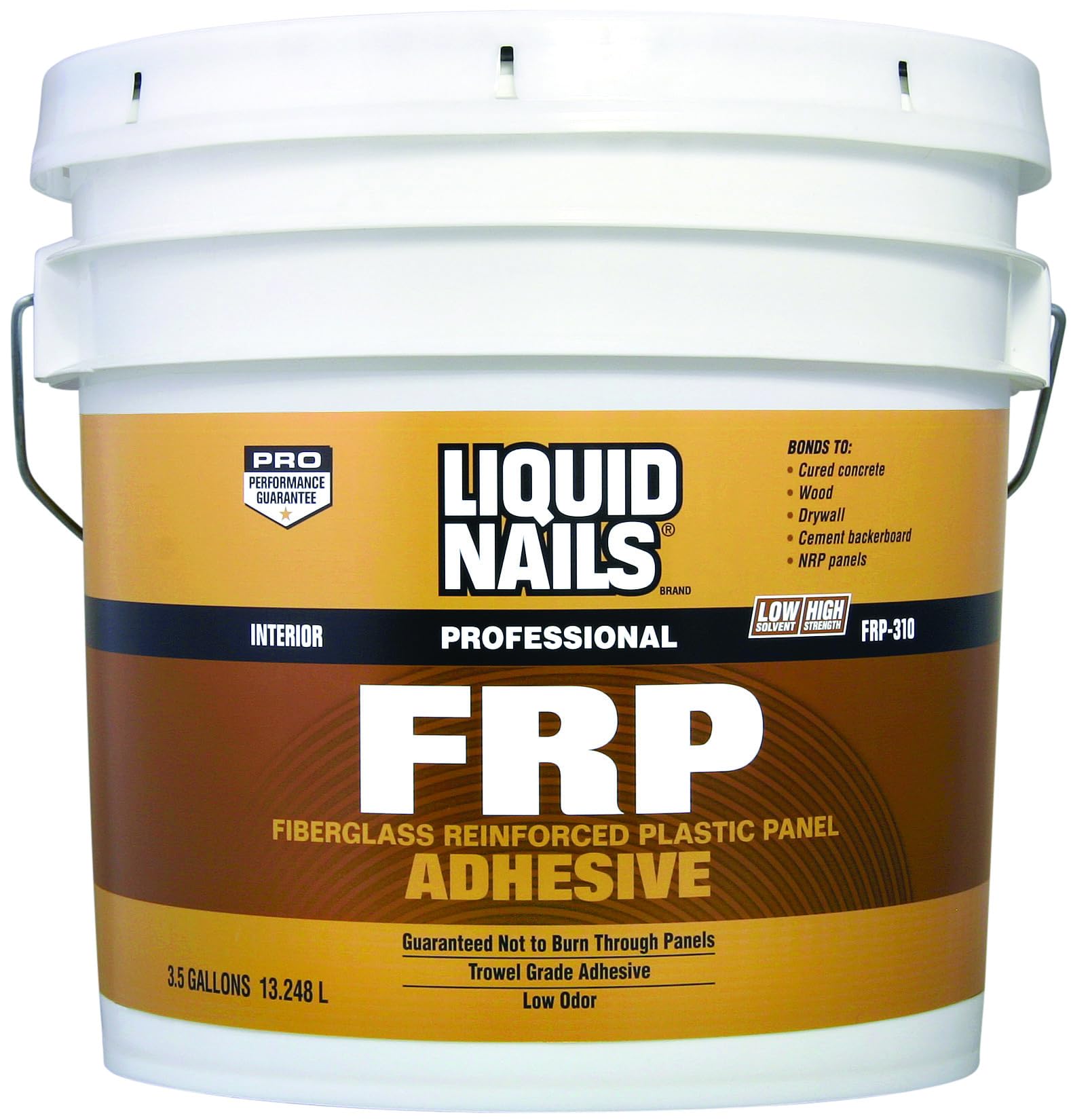 Liquid Nails FRP-310 Fiberglass Reinforced Panel Adhesive - 3.5 Gallon White Construction Adhesive for FRP Panels, Bathroom Walls & Commercial Kitchens