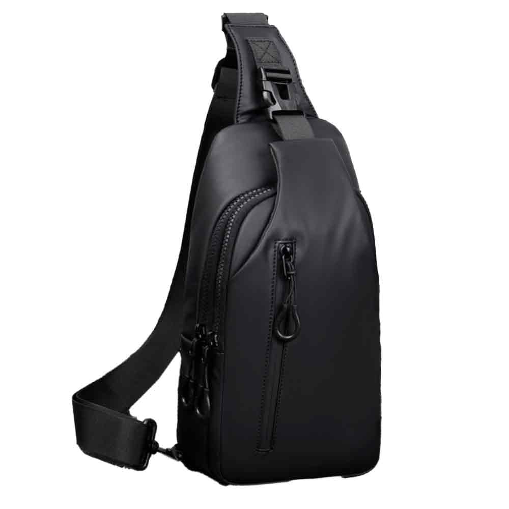 Lightweight Waterproof Crossbody Sling Backpack - Compact Chest Shoulder Bag for Men & Women (Black) | Perfect for Travel, Hiking, Gym & Everyday Use