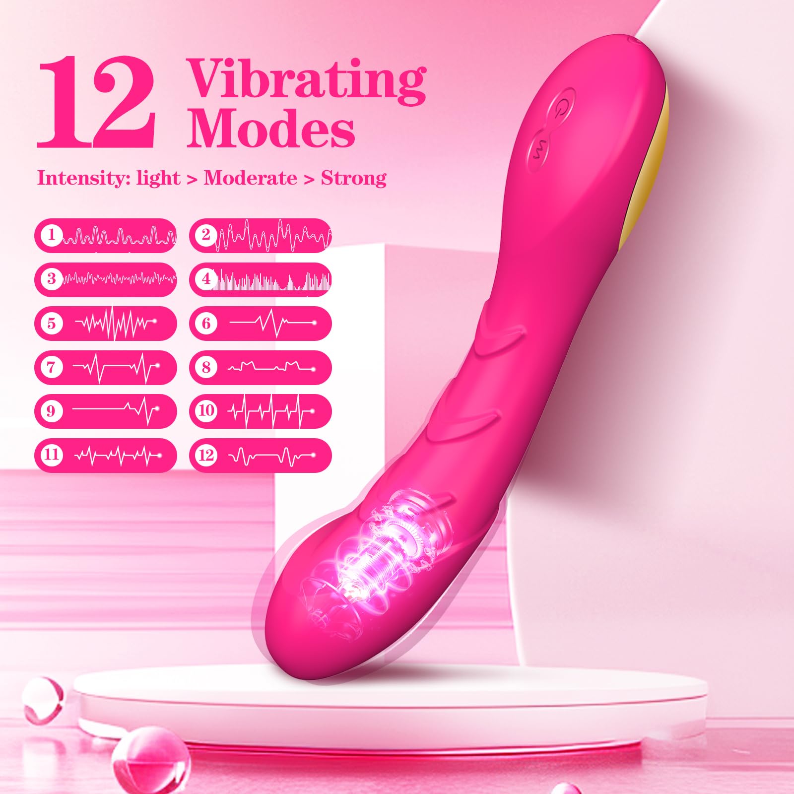 Best G-Spot Vibrator for Women - Silent, Waterproof & Rechargeable Clitoral Stimulator with 12 Vibration Modes - Perfect for Couples Play & Solo Pleasure - Slim Design Adult Sex Toy for Nipple & Clit Stimulation - Ideal for Bedroom Fun, Travel & Discreet Personal Massage