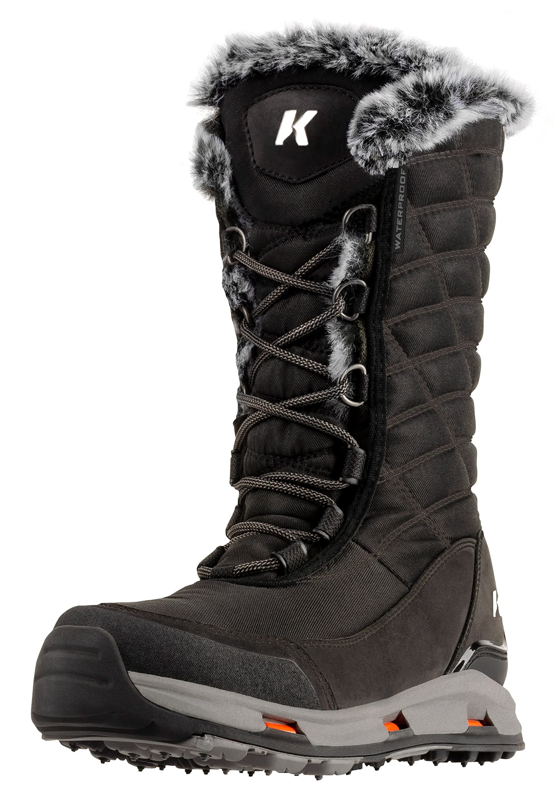 Korkers Women's South Lake Insulated Winter Boots - Waterproof Snow Boots with Interchangeable TrailTrac Sole - Warm & Comfortable for Hiking, Snowshoeing & Outdoor Winter Activities