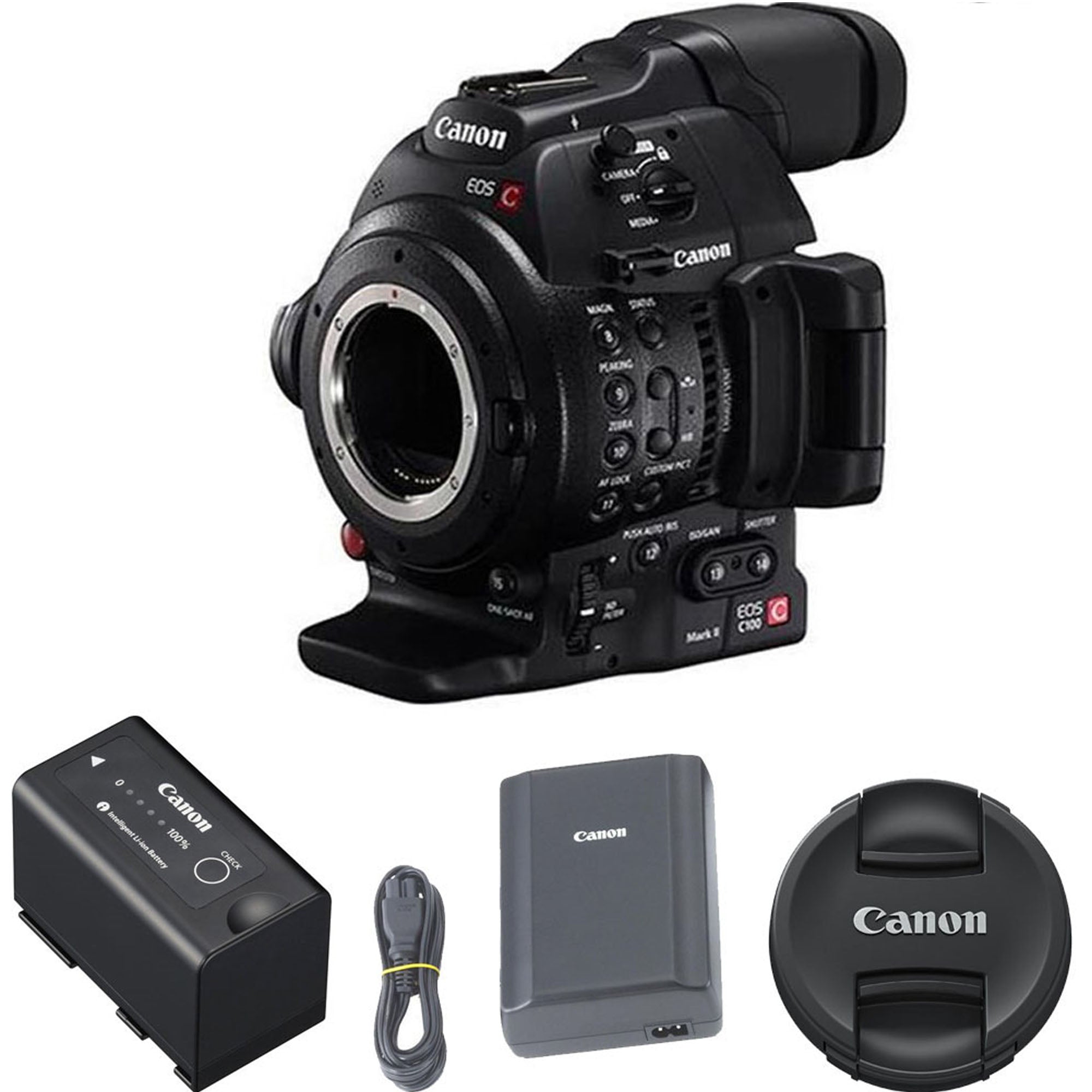 Canon EOS C100 Mark II Digital Cinema Camera Body with Dual Pixel CMOS AF - Professional 4K Video Recording for Filmmaking, Documentary & Wedding Videography