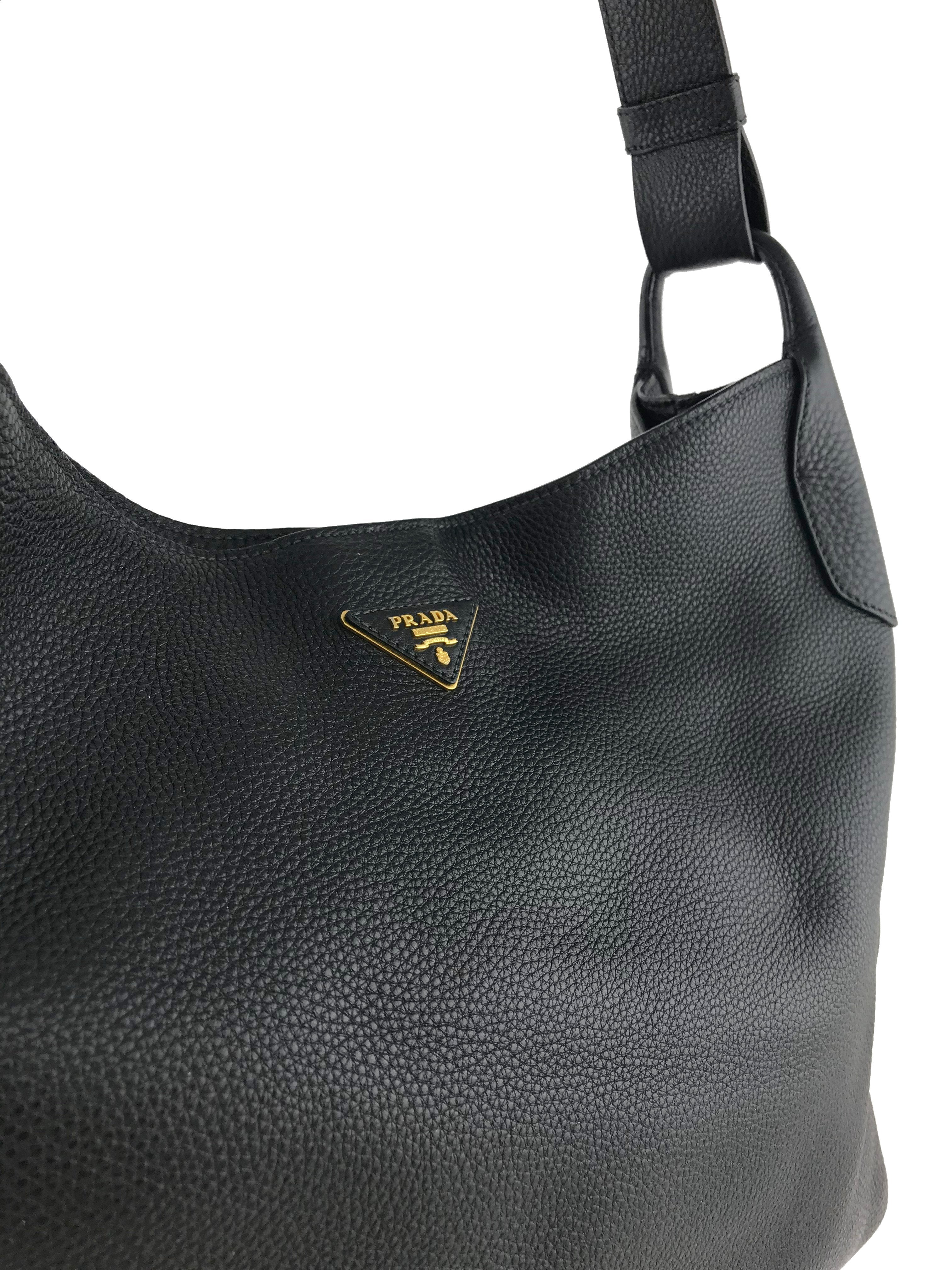 Prada Daino Single Strap Hobo Bag - Genuine Leather Shoulder Purse for Women | Fashionable & Spacious Handbag for Work, Travel & Everyday Use