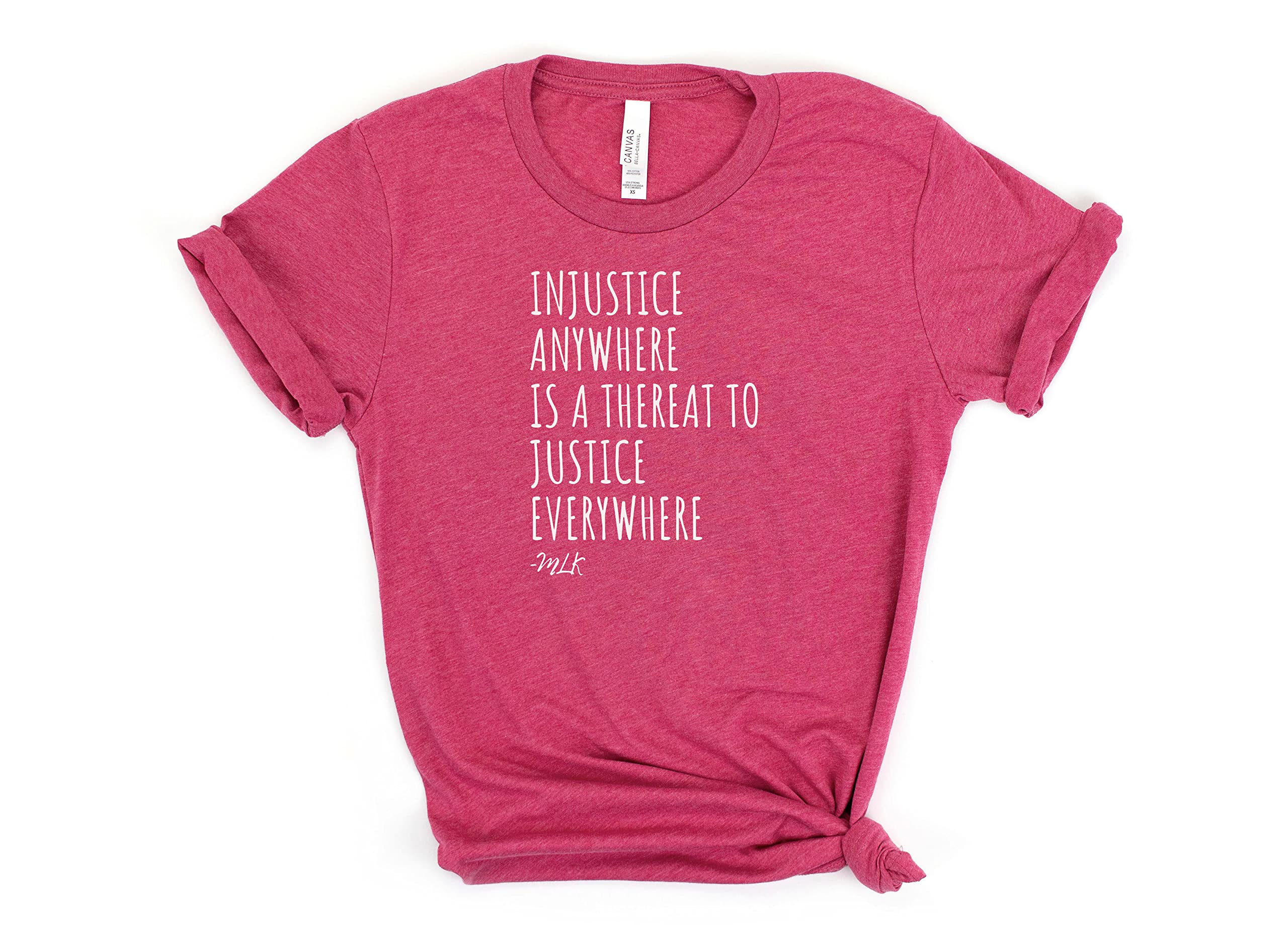 Martin Luther King Jr. T-Shirt - Injustice Anywhere is a Threat to Justice Everywhere Shirt | MLK Shirt, Black Lives Matter Activist Tee for Protests & Social Justice Events