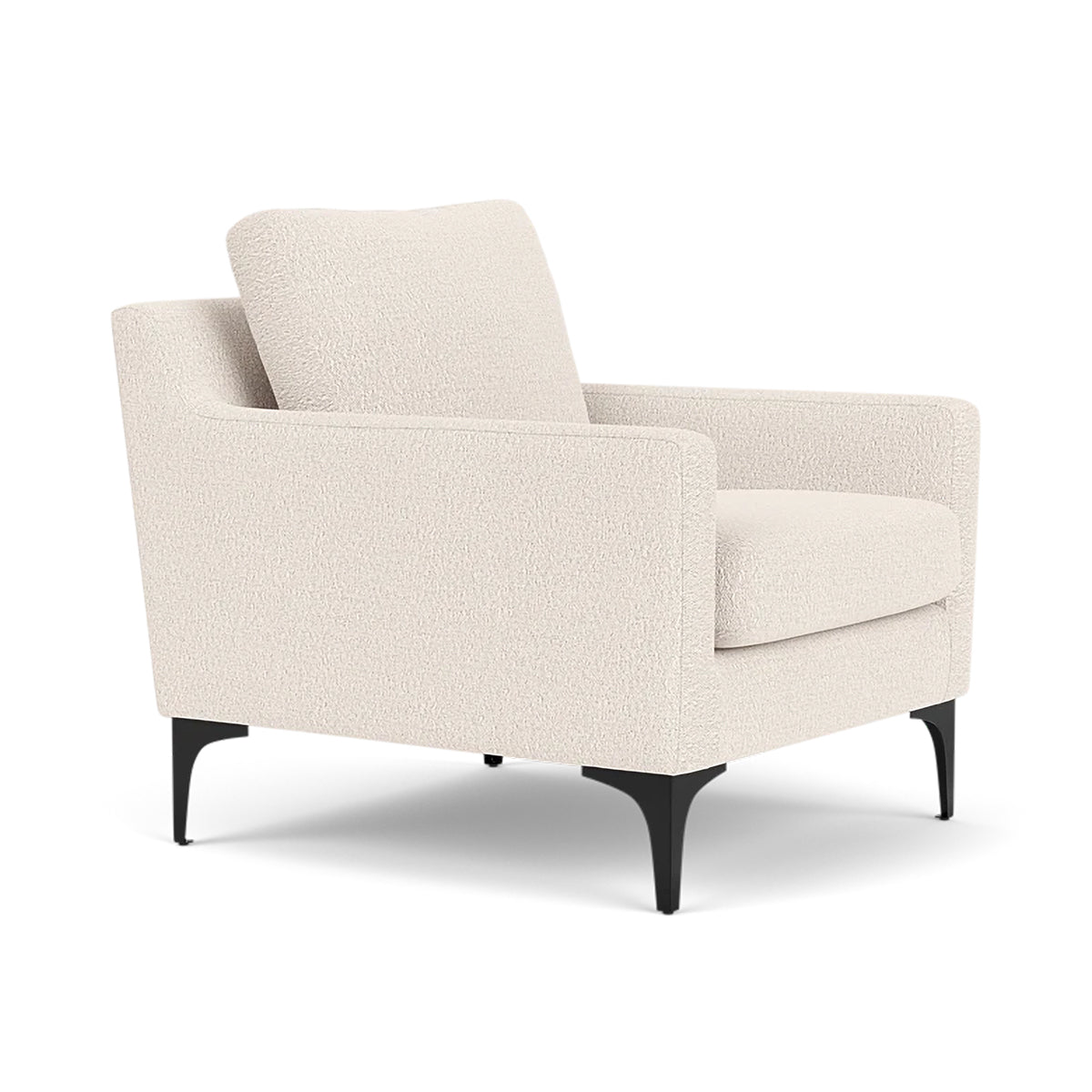 Astha Boucle Armchair - Modern Velvet Accent Chair for Living Room, Bedroom & Office - Soft Upholstered Lounge Chair with Solid Wood Legs - Stylish Home Decor for Cozy Reading Nook & Relaxation
