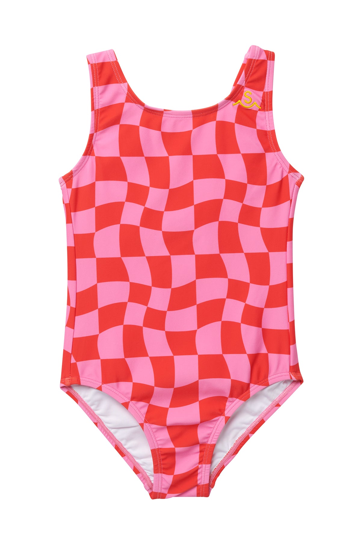 Stylish Wavy Checks Swimsuit for Women - Fuchsia One Piece Bathing Suit | Perfect for Beach Vacations, Pool Parties & Summer Getaways
