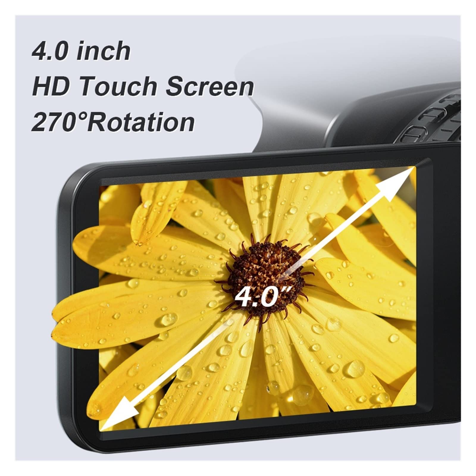AUBEST 4K 60FPS Digital Camcorder with 64MP Sensor, 18X Zoom & 4.0